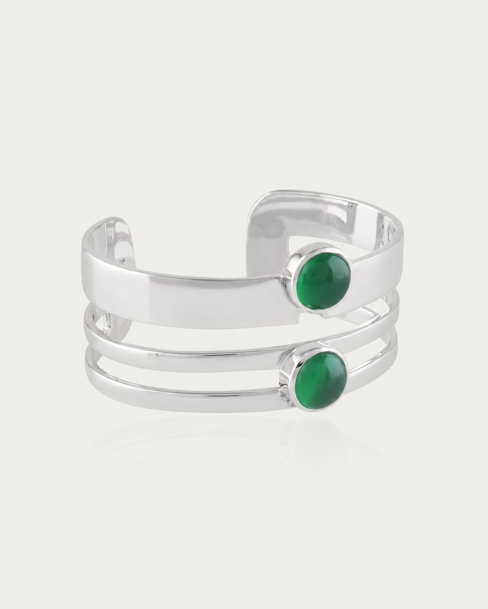 Alice Cuff Silver Green Onyx