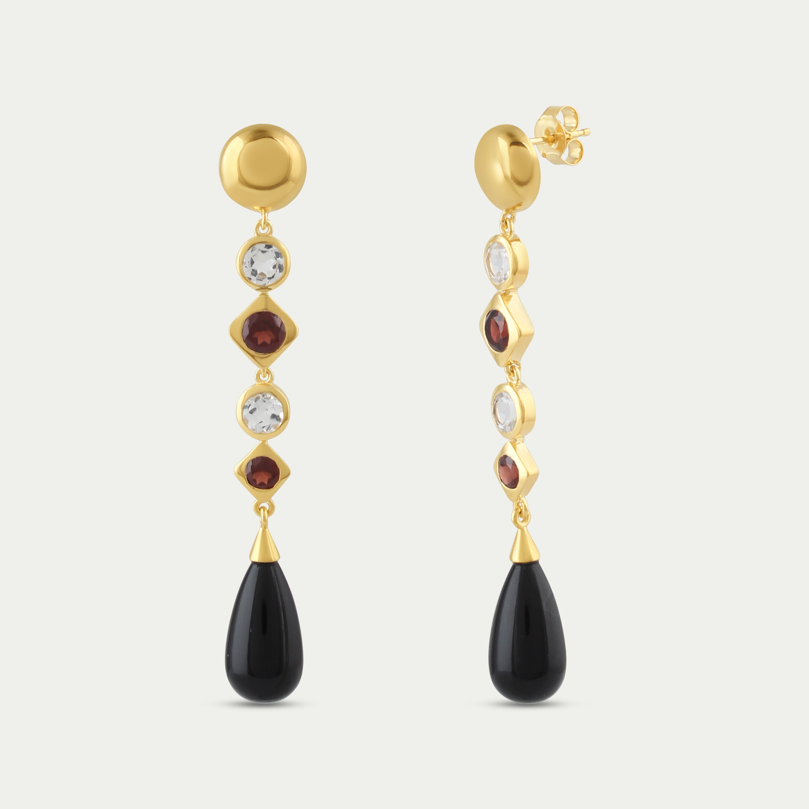 Carmen Deco Drops - Garnet & White Topaz