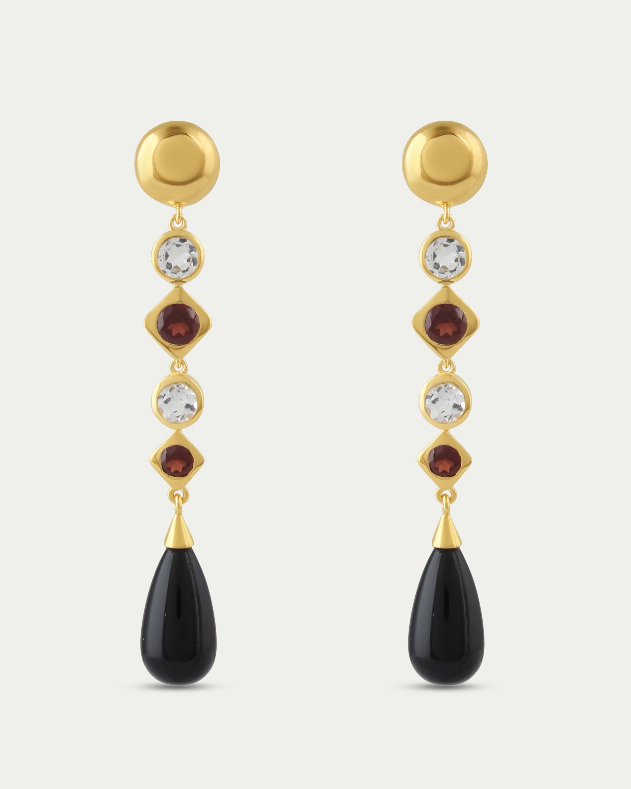 Carmen Deco Drops - Garnet & White Topaz