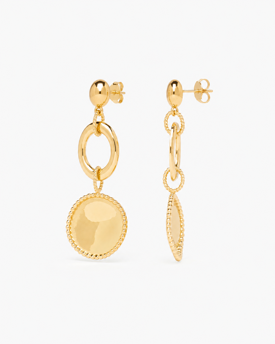 Dawn Sculptural Earrings Gold Finish