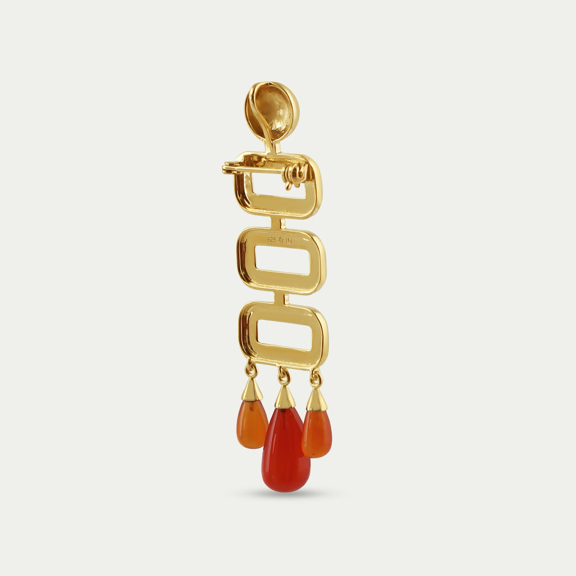 Marcela Brooch - Deco Red Onyx Brooch/Pendant