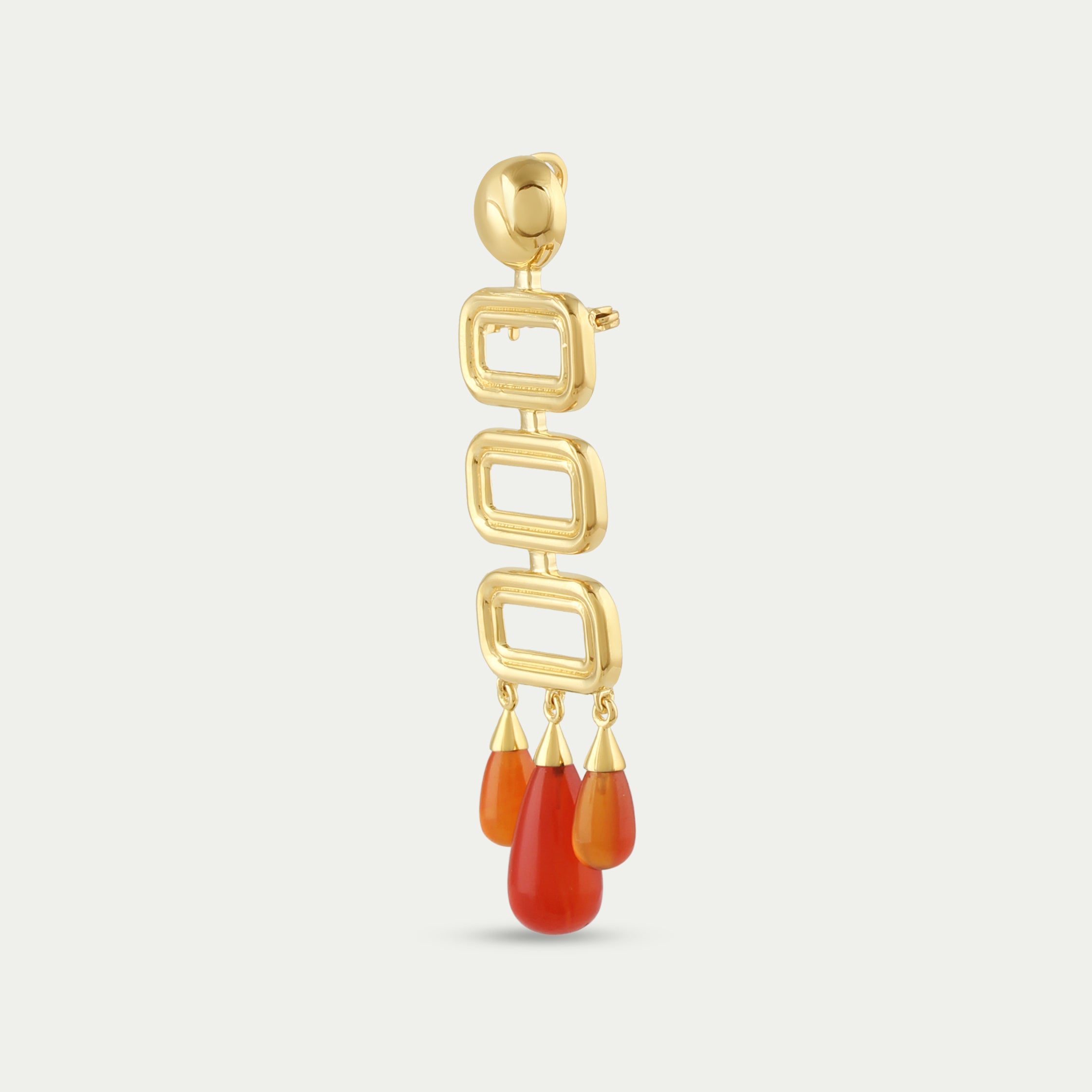 Marcela Brooch - Deco Red Onyx Brooch/Pendant