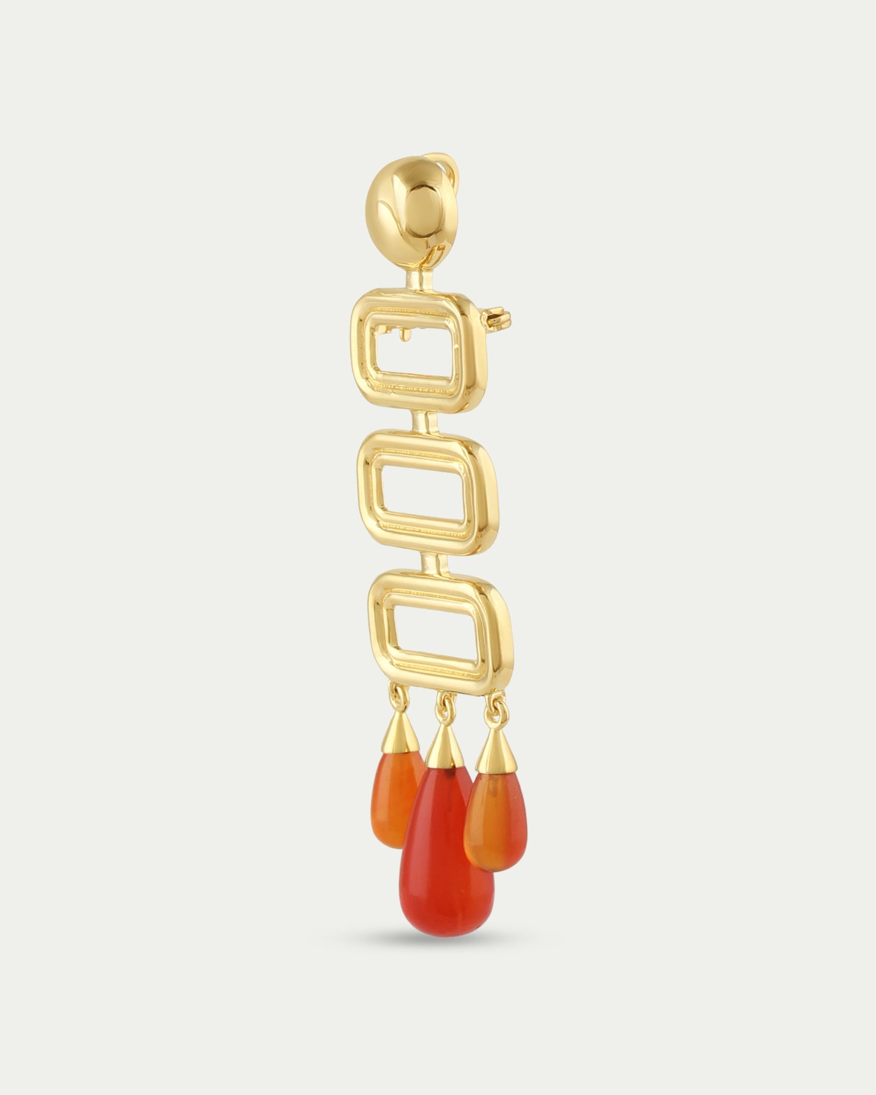 Marcela Brooch - Deco Red Onyx Brooch/Pendant