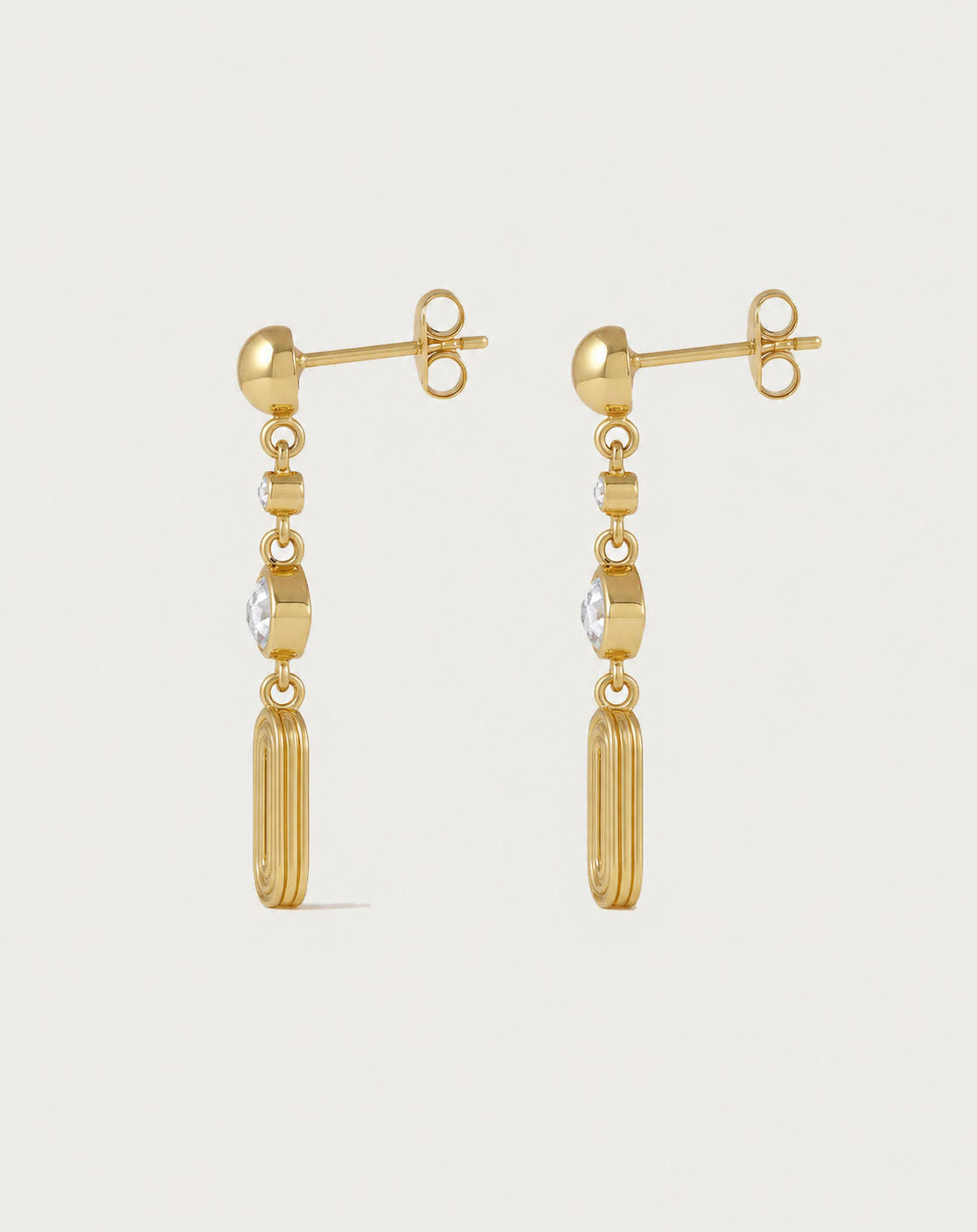 Louis Deco Drops - Gold White Topaz