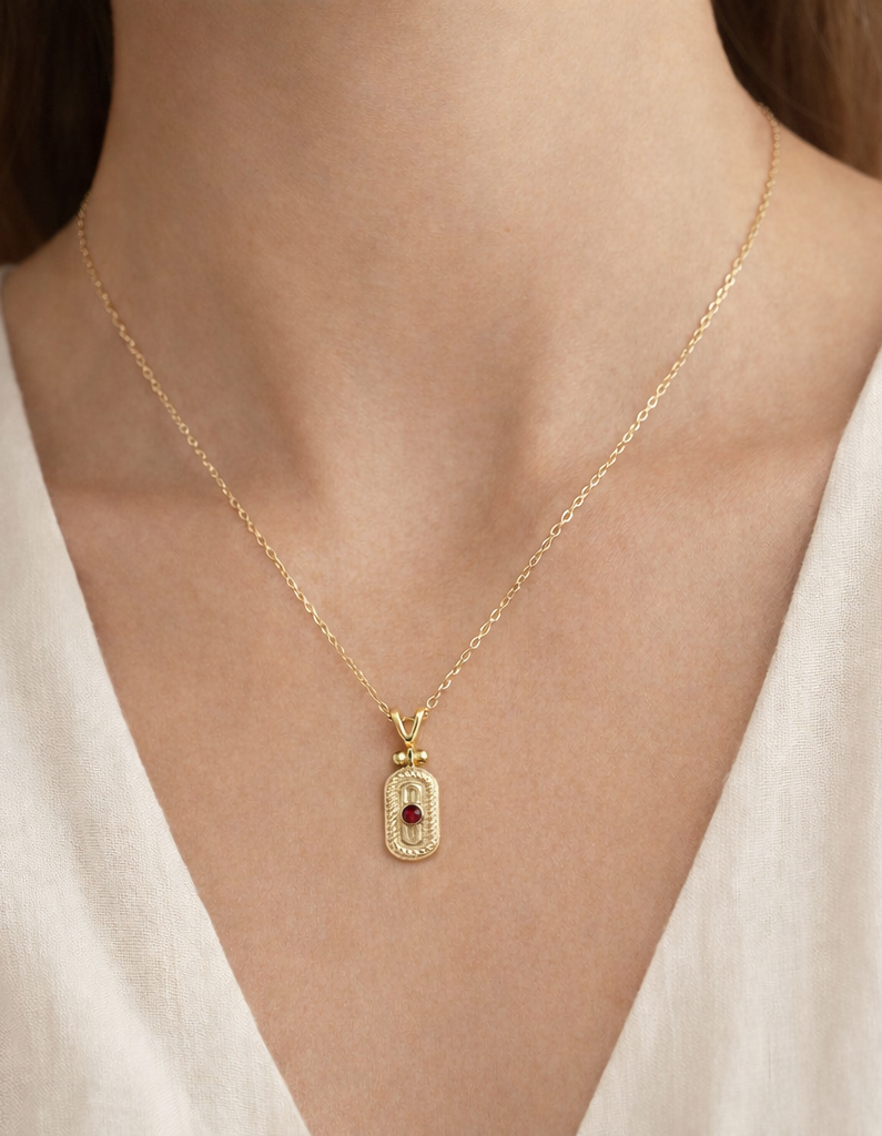 Greta Pendant - Garnet