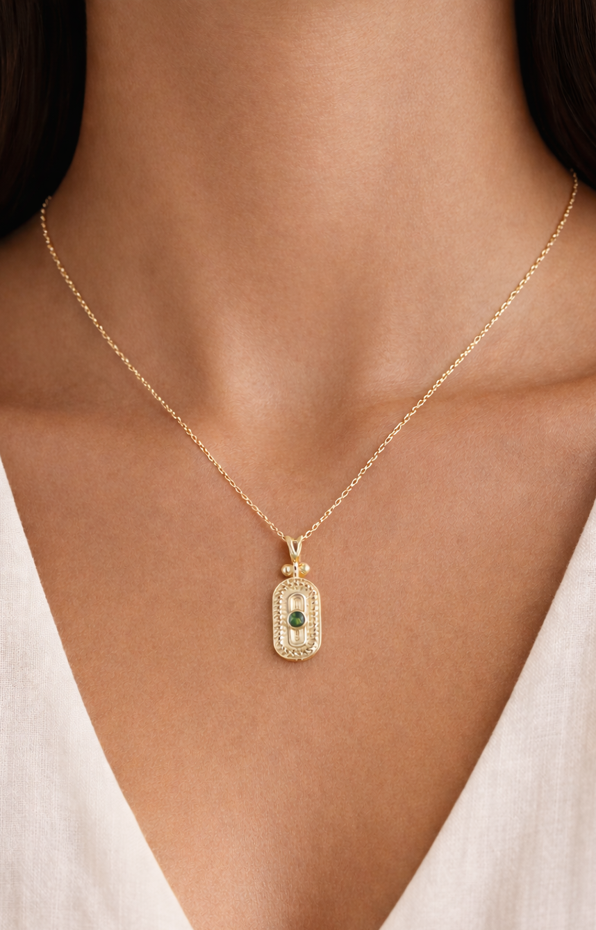 Greta Pendant - Green Tourmaline