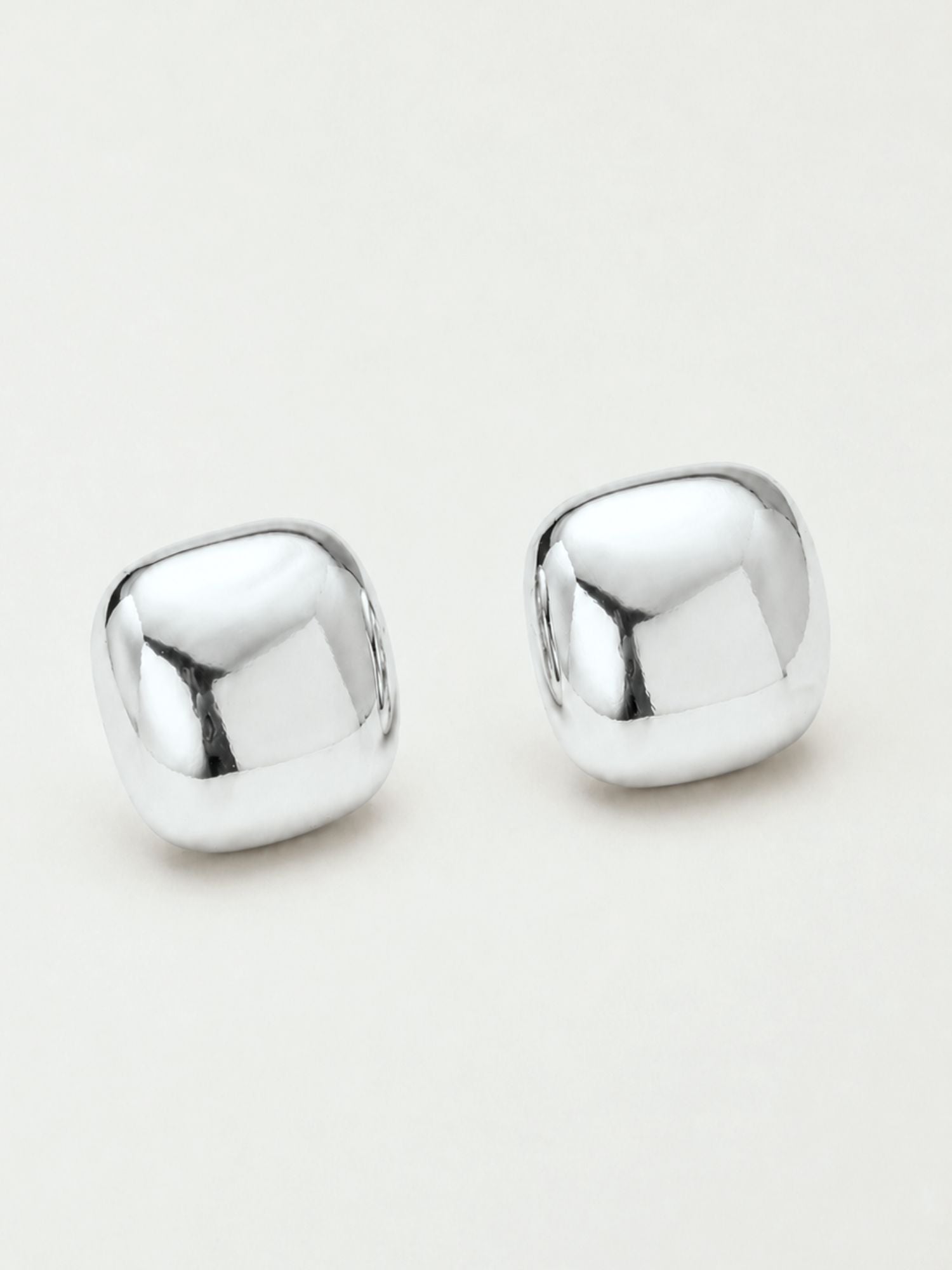 Kathleen Pillow Earrings – Sculptural Silver Stud Earrings