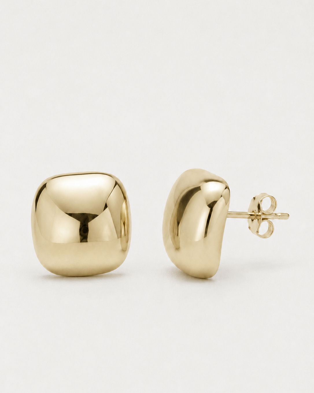 Kathleen Pillow Earrings – Sculptural Gold Stud Earrings