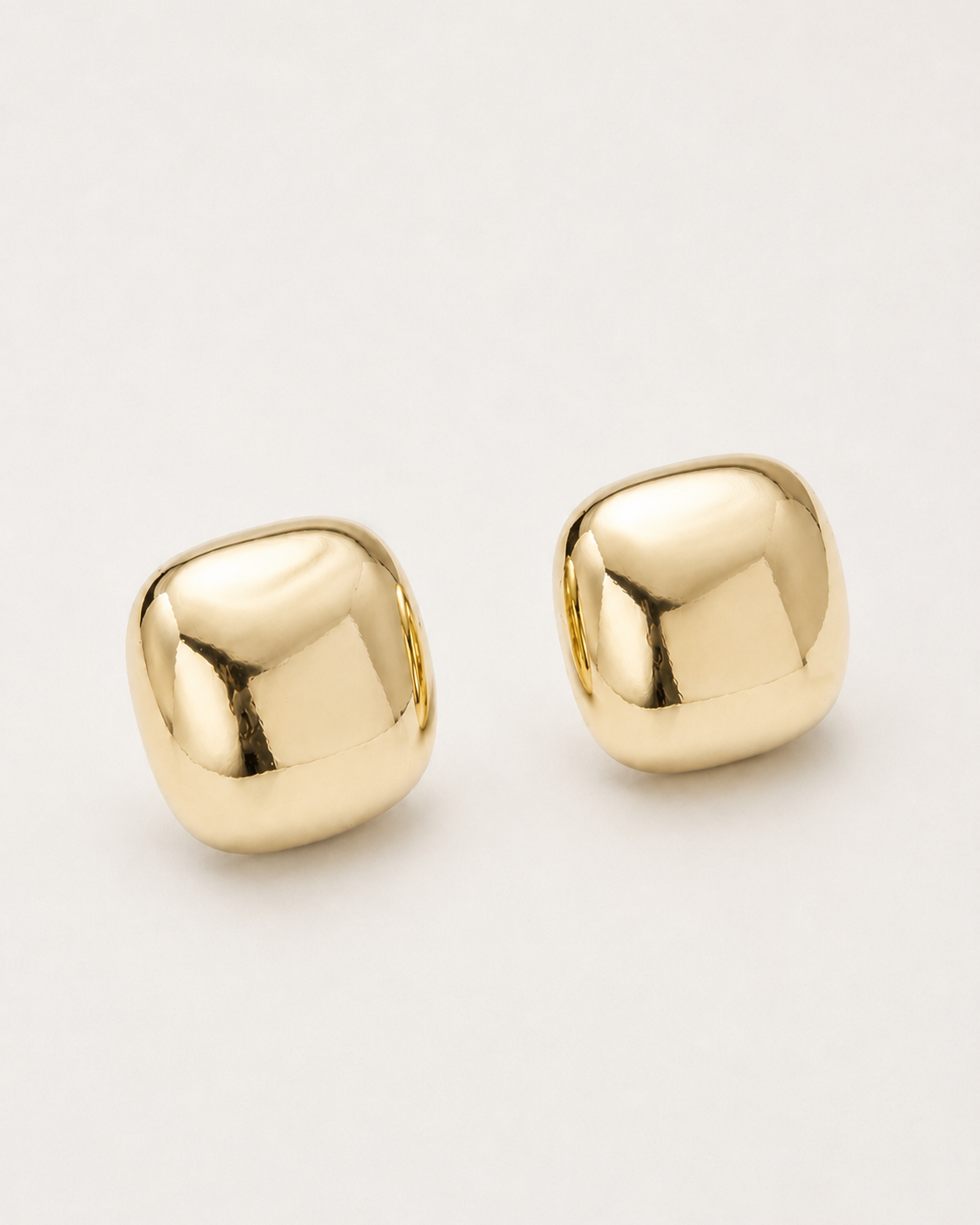 Kathleen Pillow Earrings – Sculptural Gold Stud Earrings