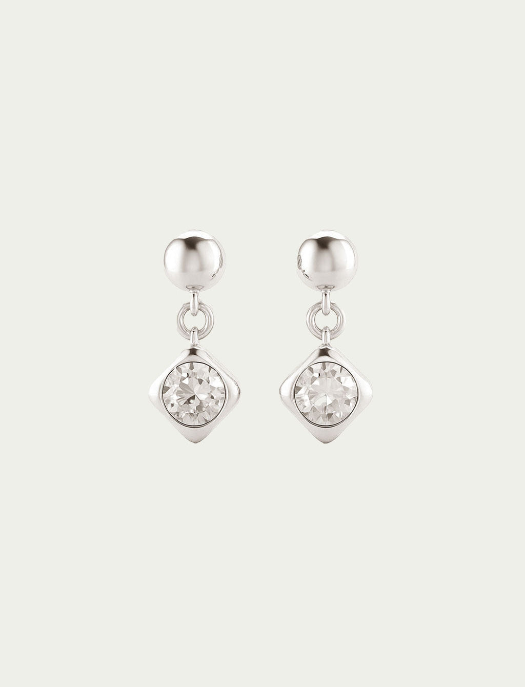 Lela Drop Earrings - Silver White Topaz