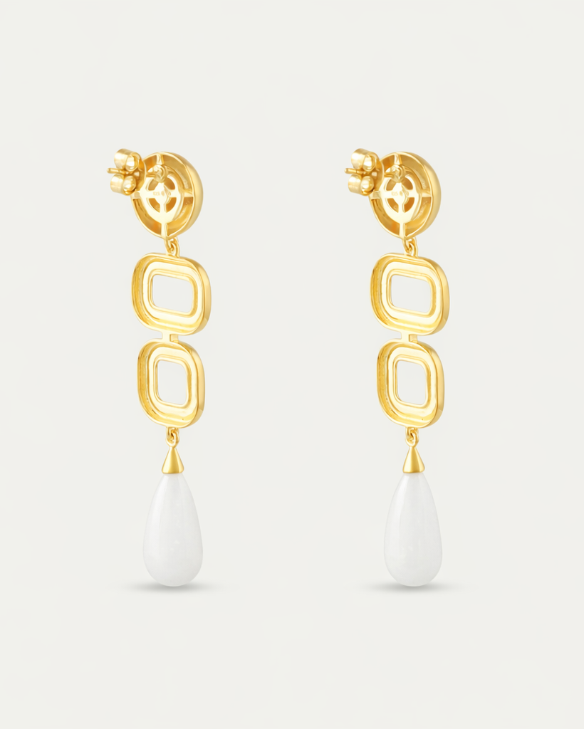 Marcela Earrings - White Agate
