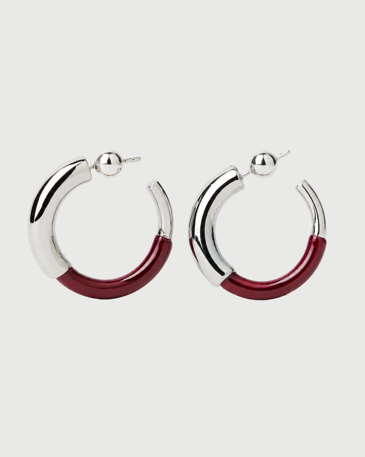 Maggie Hoops - Silver & Red Onyx