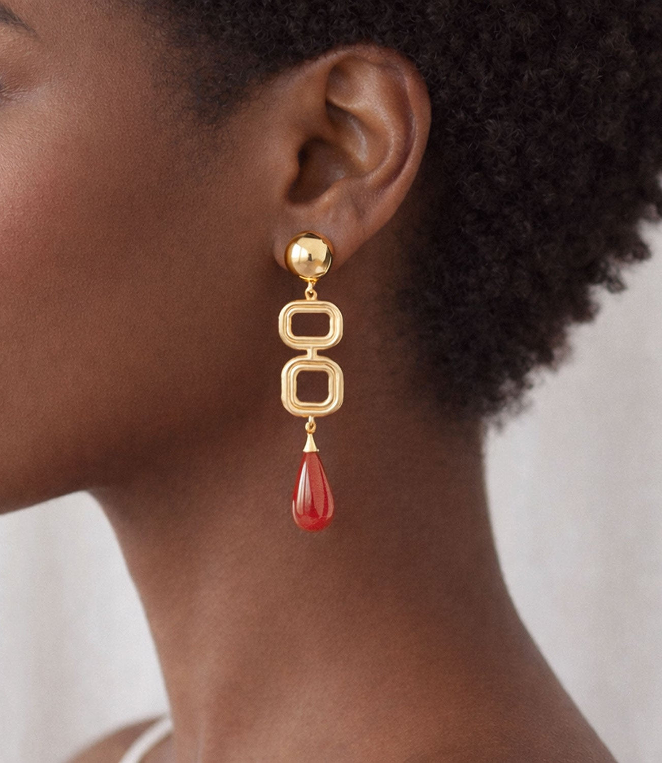 Marcela Earings - Deco Red Onyx