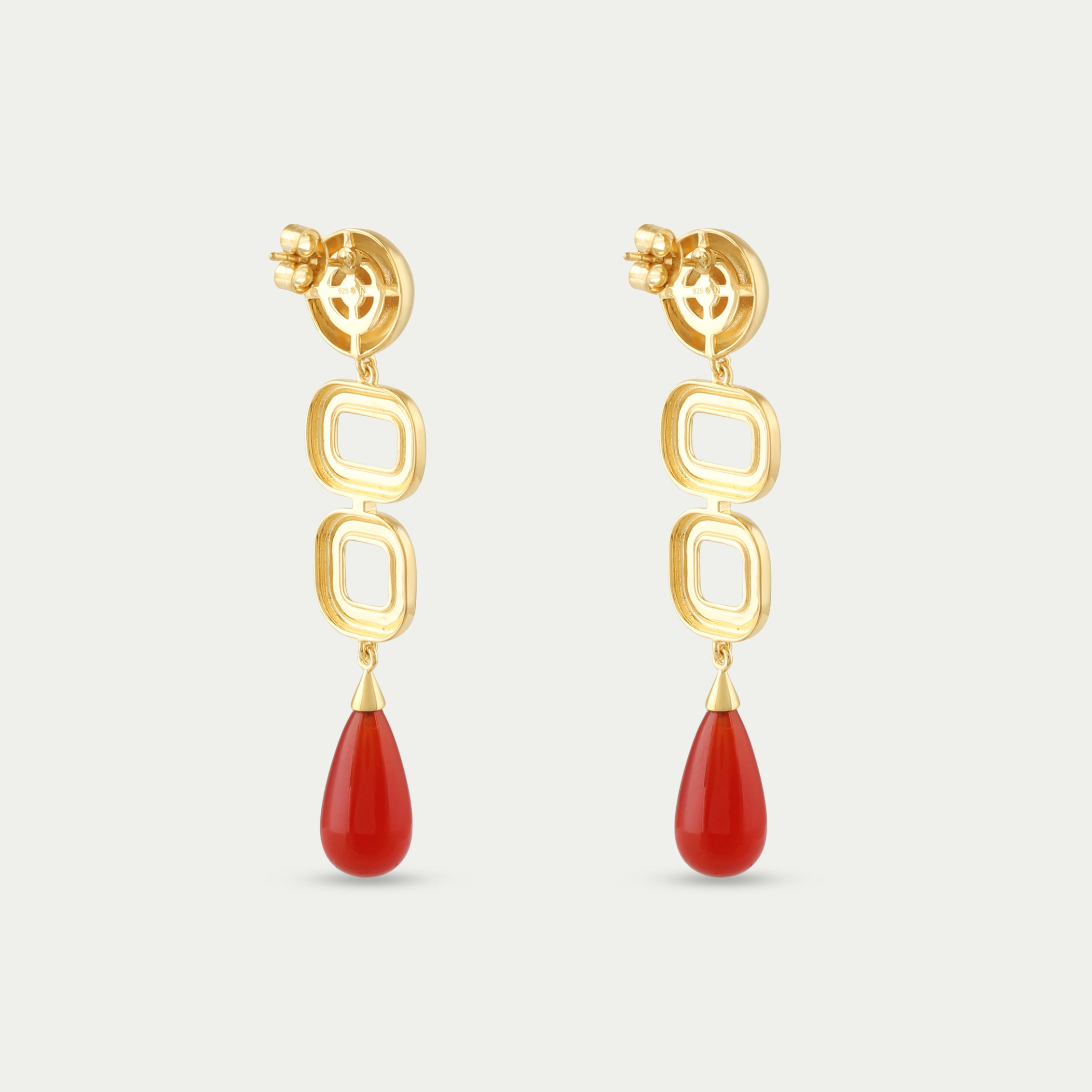 Marcela Earings - Deco Red Onyx