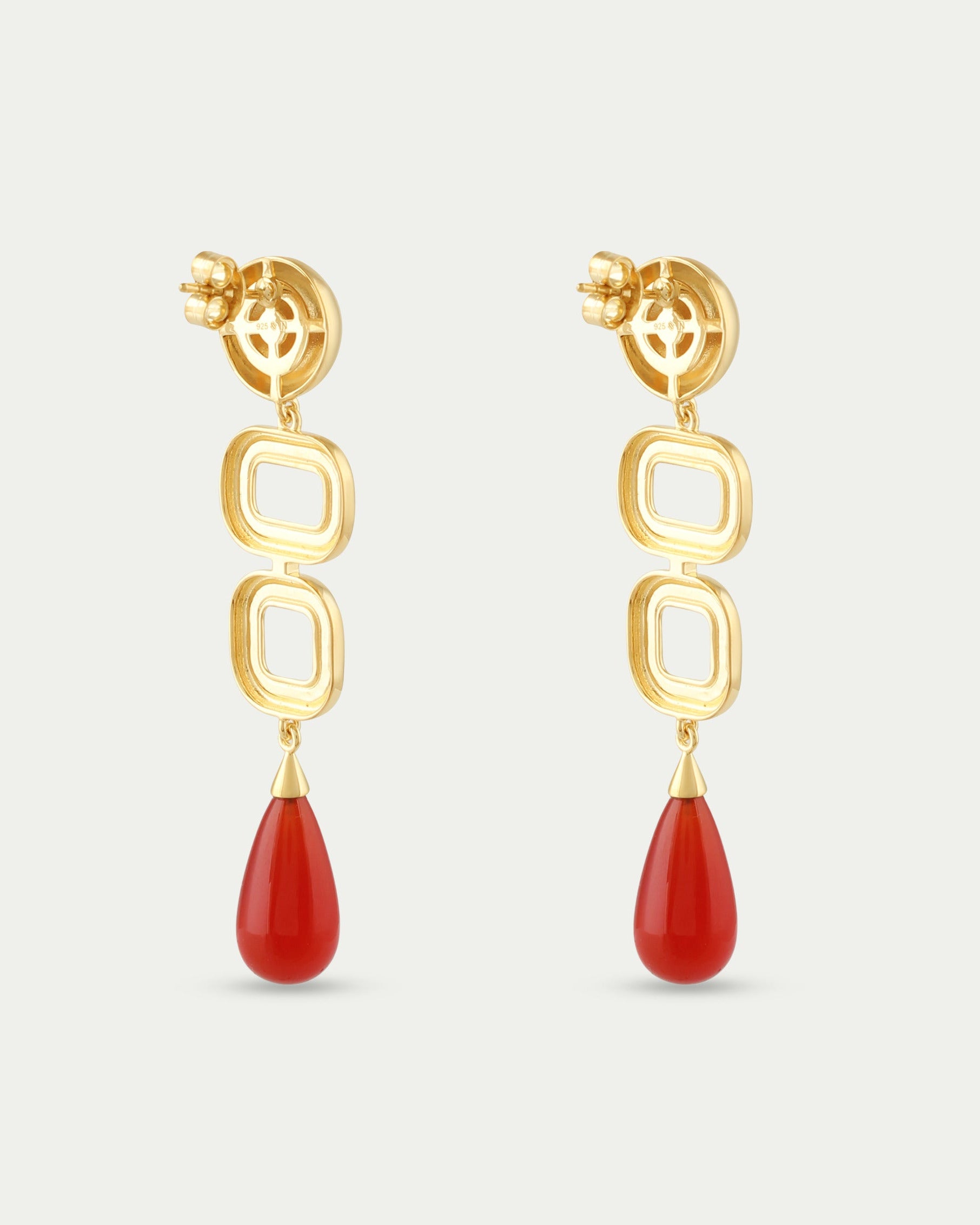 Marcela Earings - Deco Red Onyx