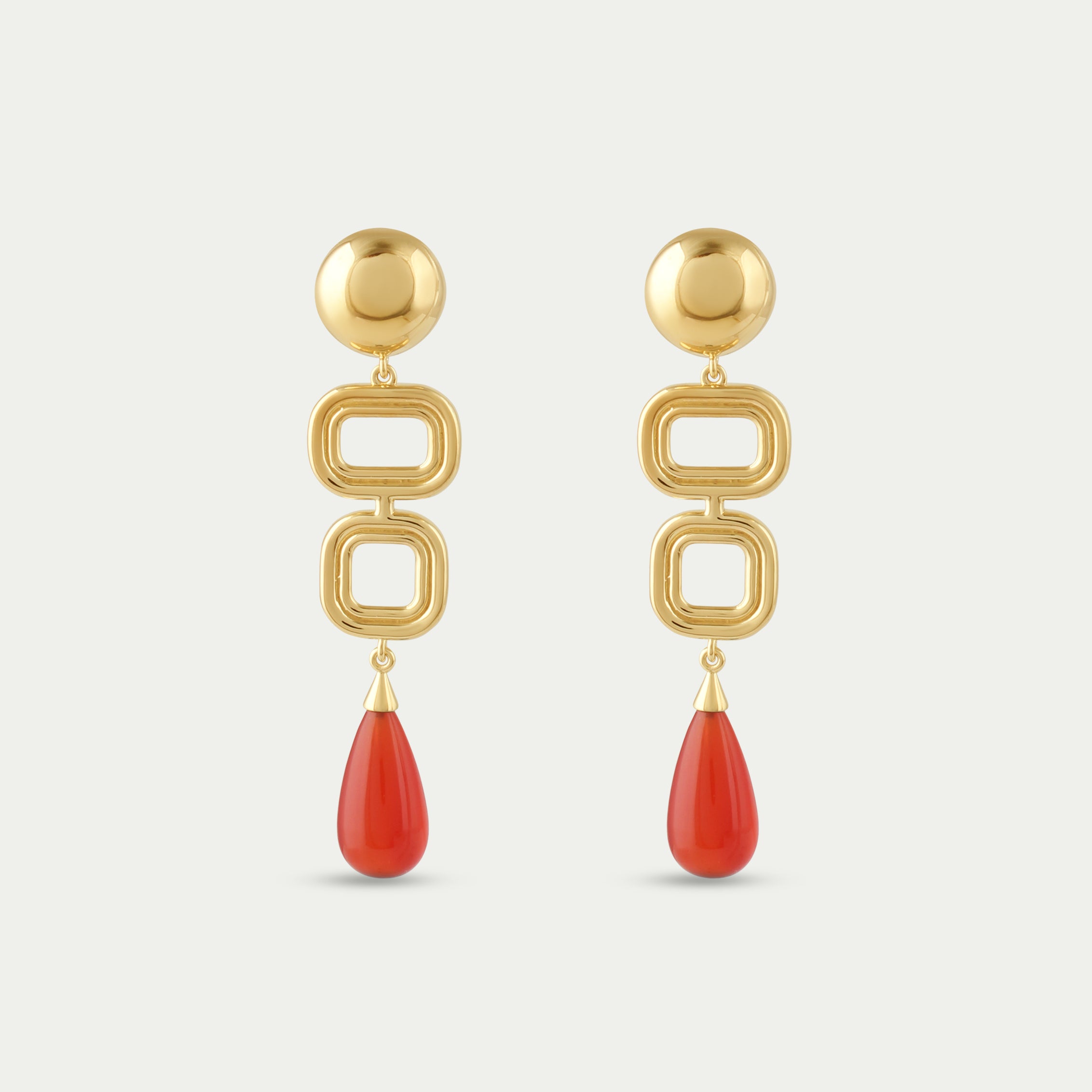 Marcela Earings - Deco Red Onyx