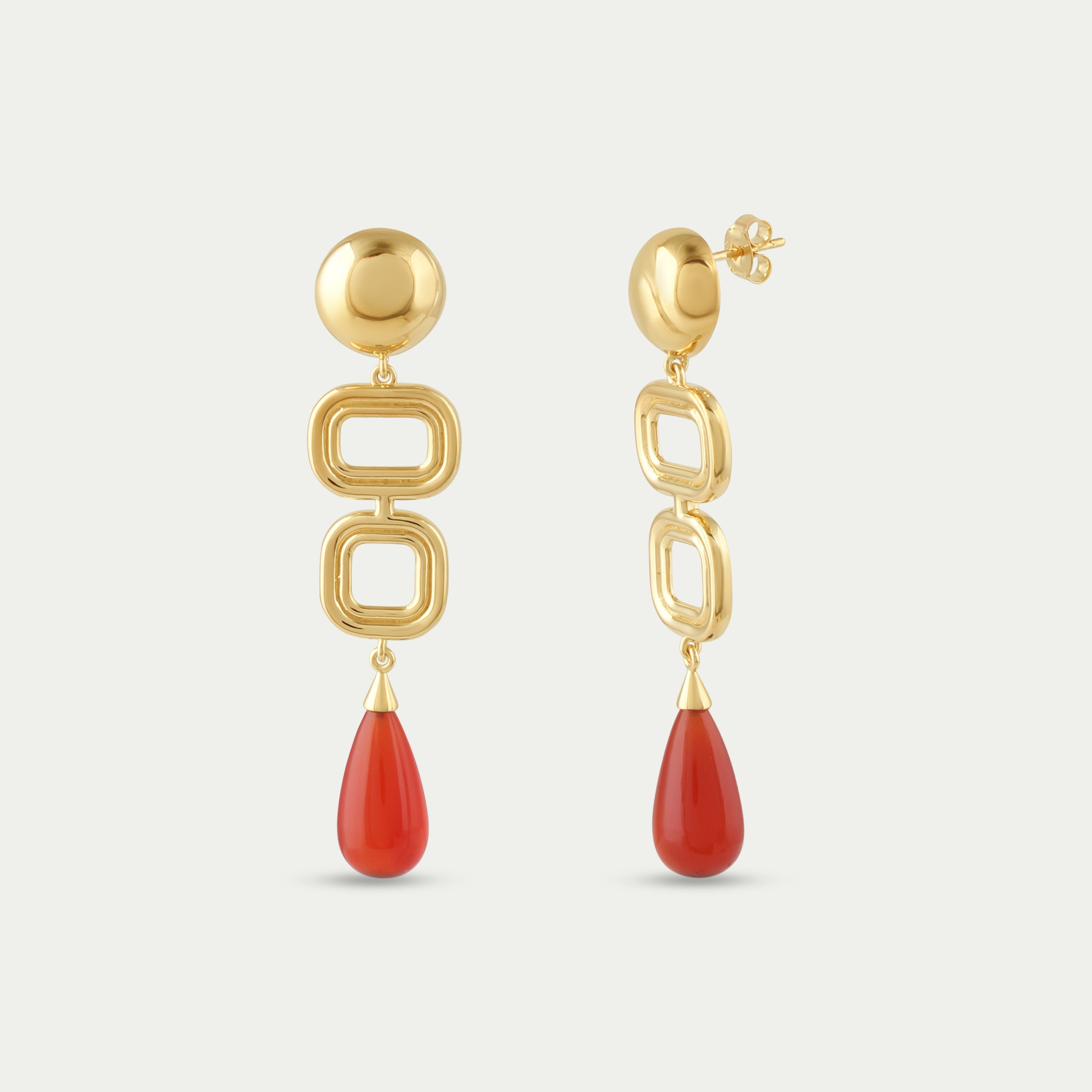 Marcela Earings - Deco Red Onyx