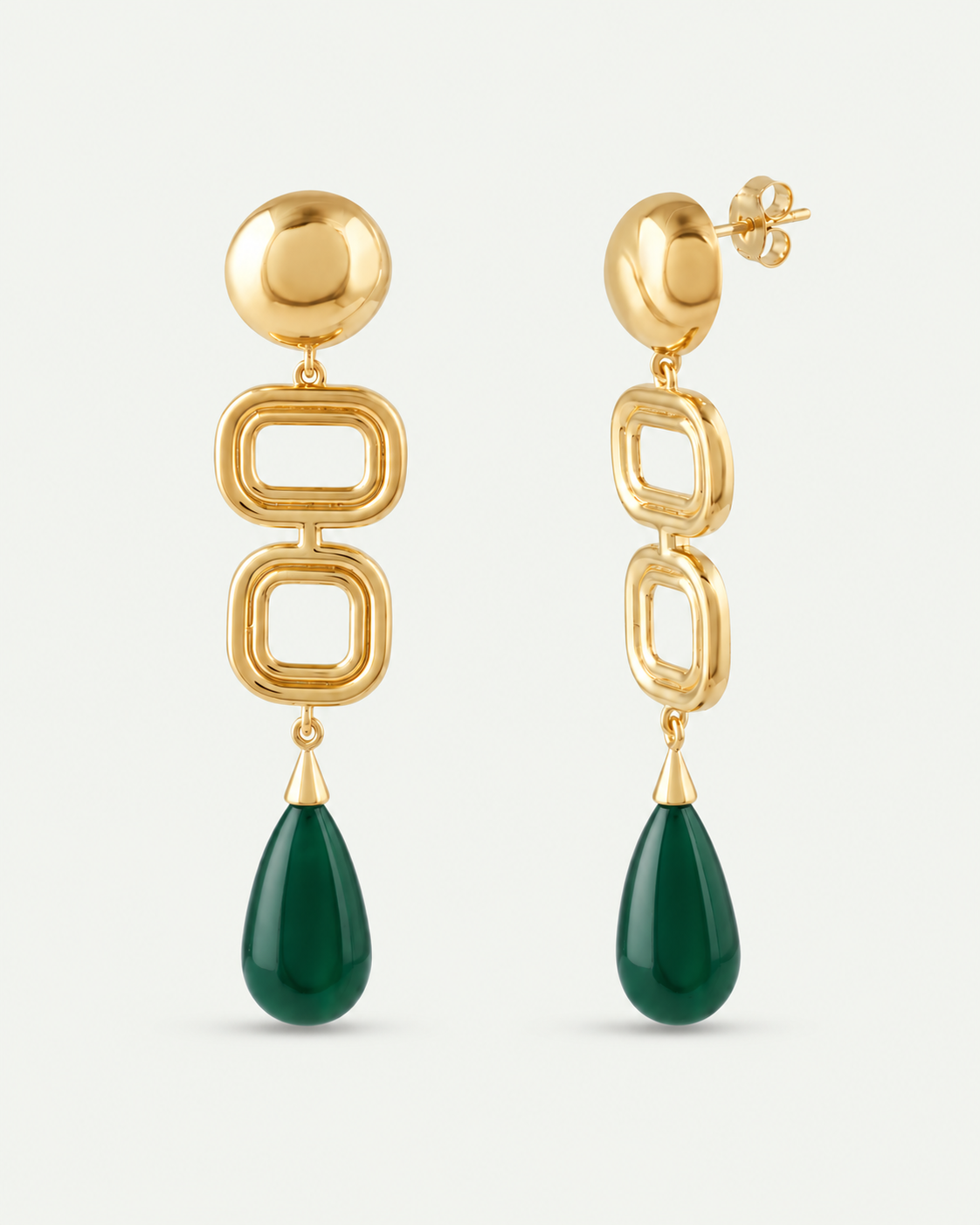 Marcela Earings - Deco Green Onyx