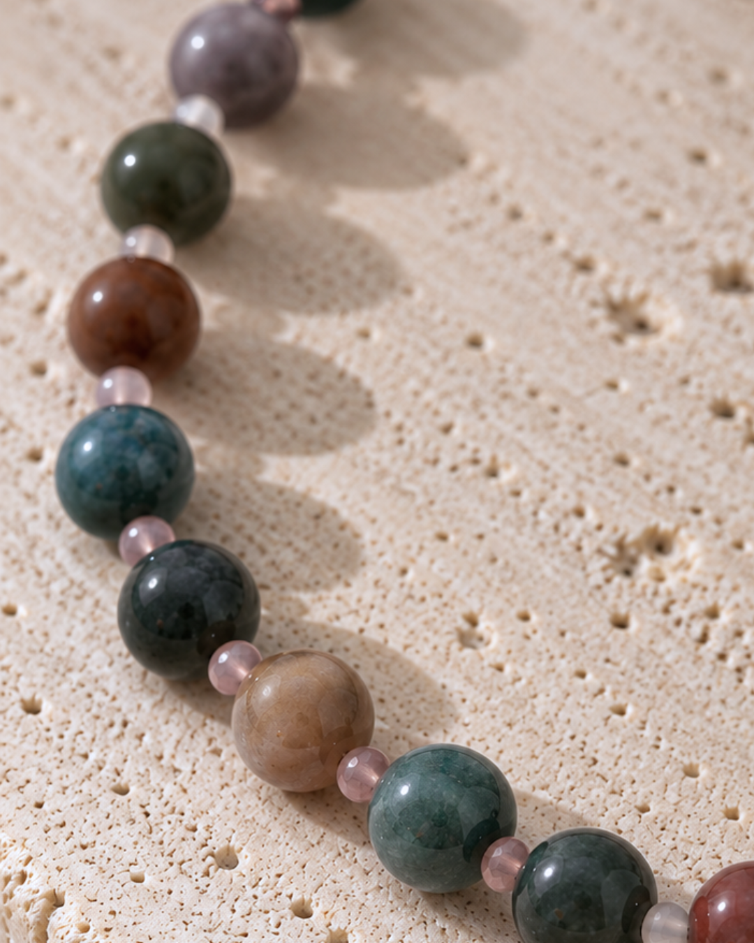 Milly Beaded Necklace - Indian Agate