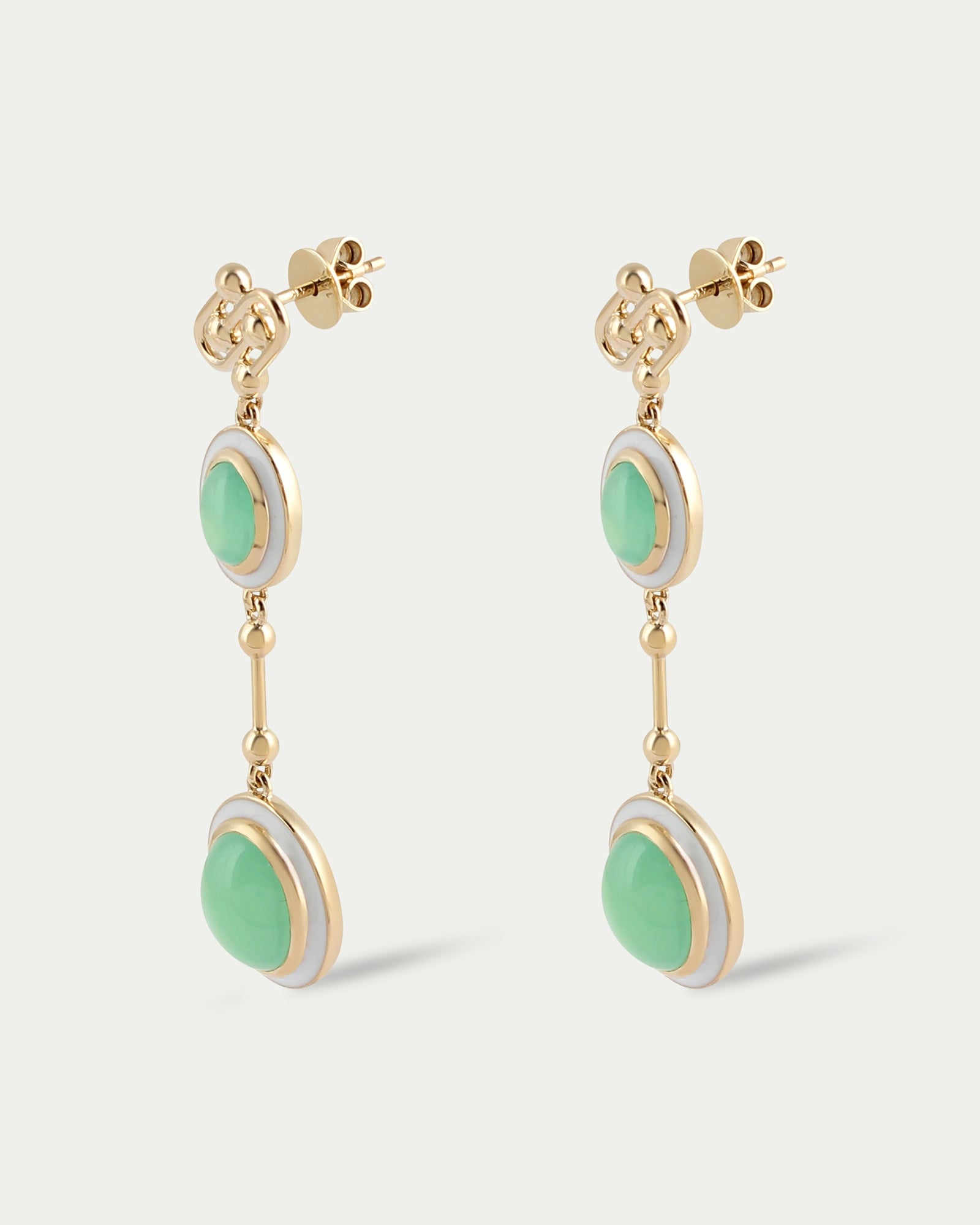 Neda Earrings Green Chrysopase 14k yellow gold