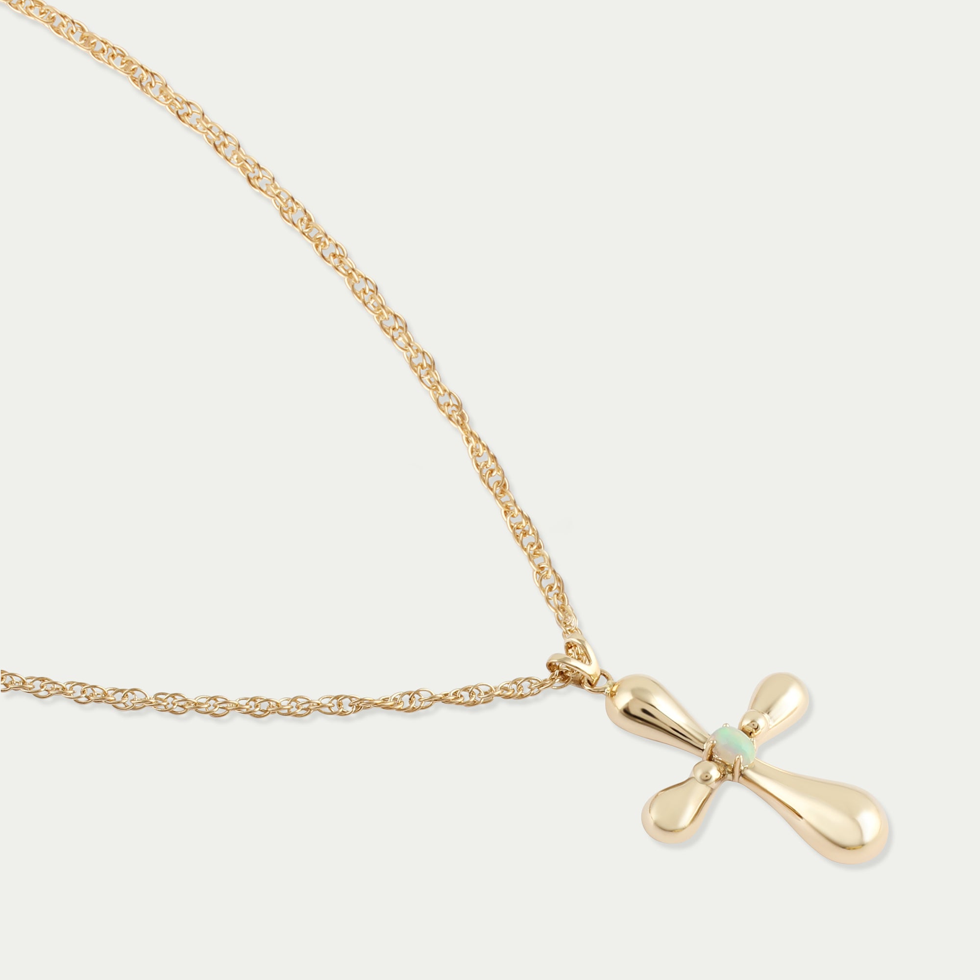 Helen Cross Necklace - 14k Yellow Gold