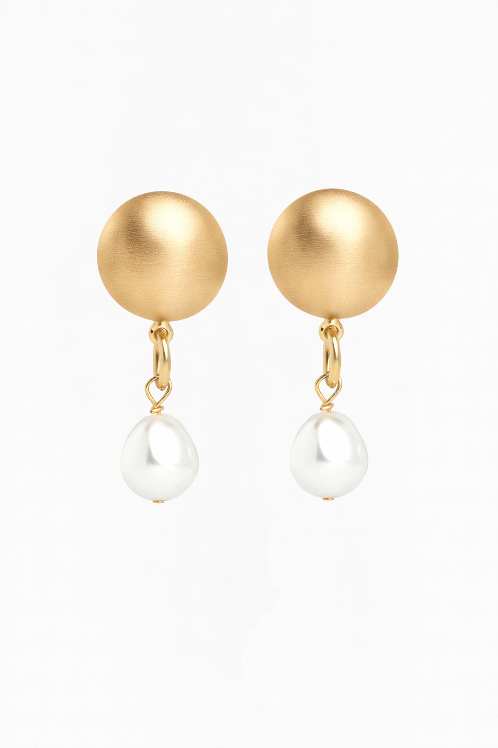 Sol Earrings - Gold & White Pearl