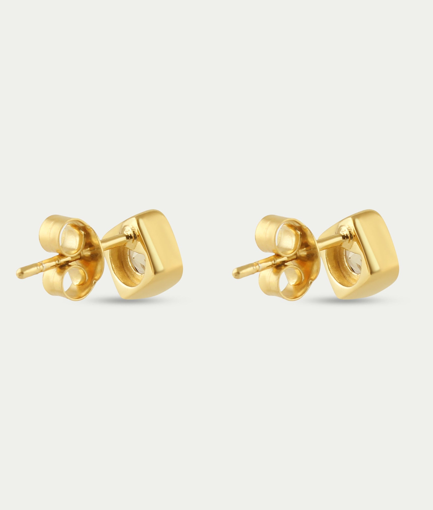 Deco Studs Gold - Citrine