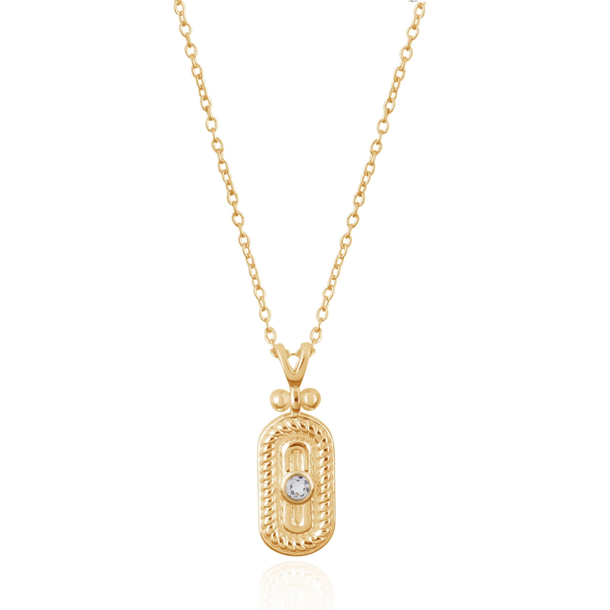 Greta Pendant - White Topaz