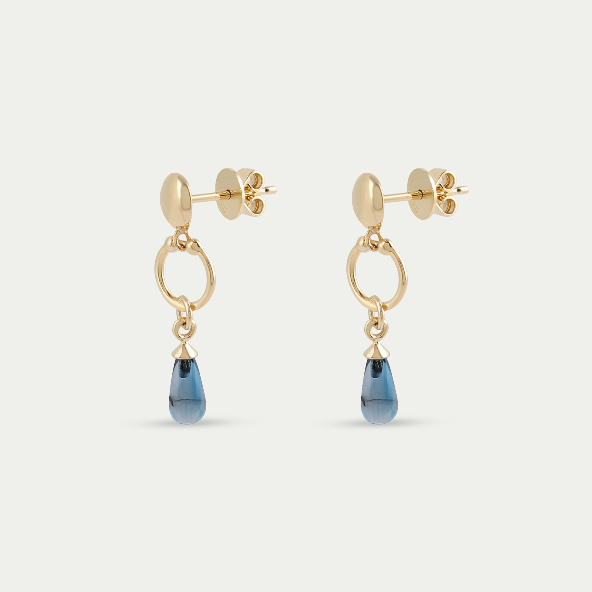 Claire Blue topaz earrings - 14k Gold