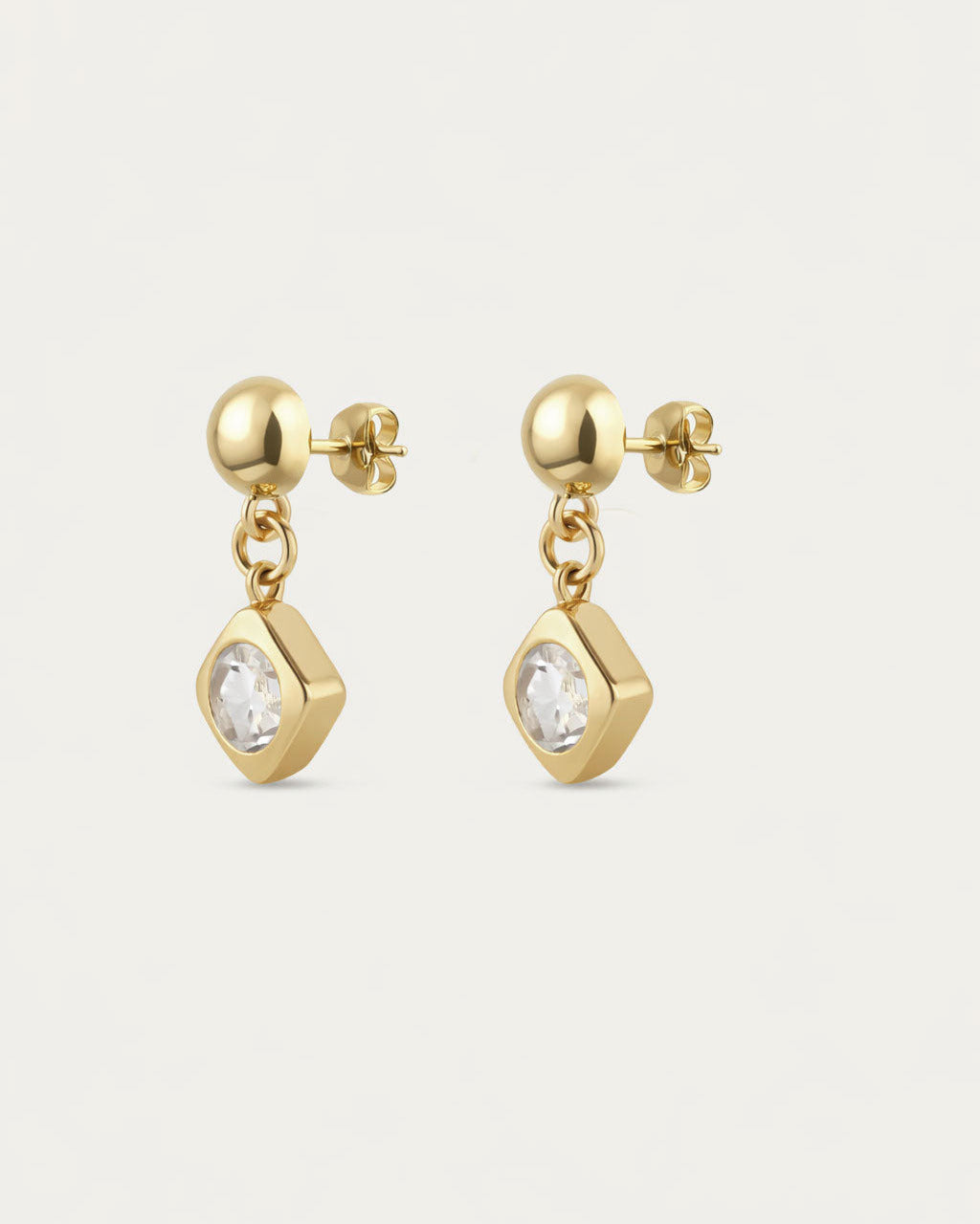 Lela Drop Earrings - White Topaz
