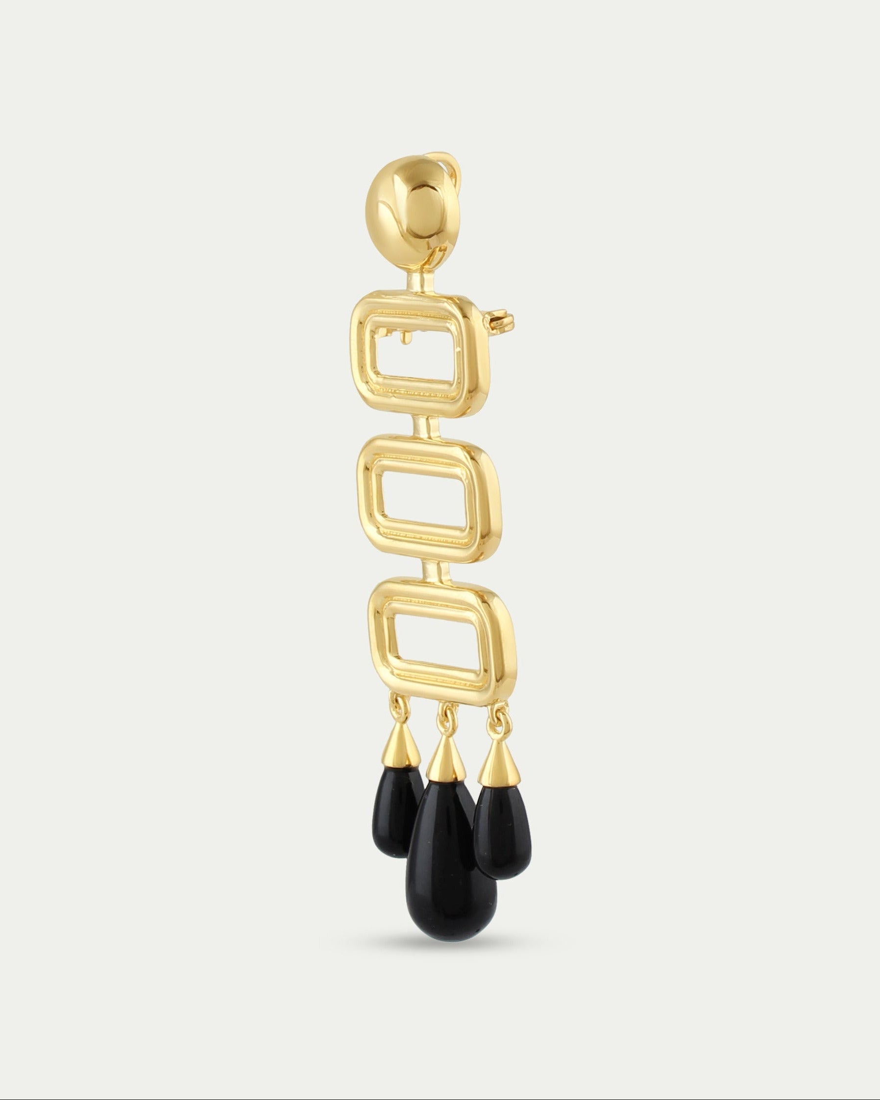 Marcela Brooch - Deco Onyx Brooch/Pendant