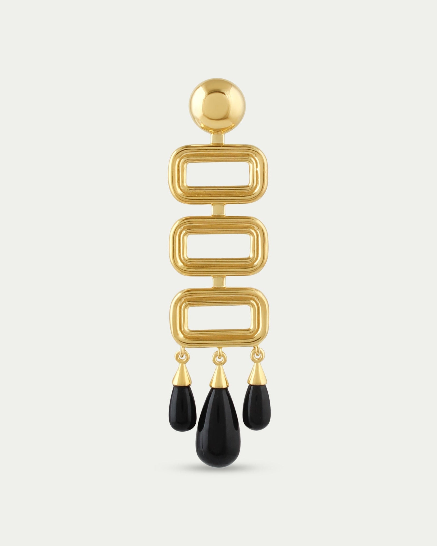 Marcela Brooch - Deco Onyx Brooch/Pendant