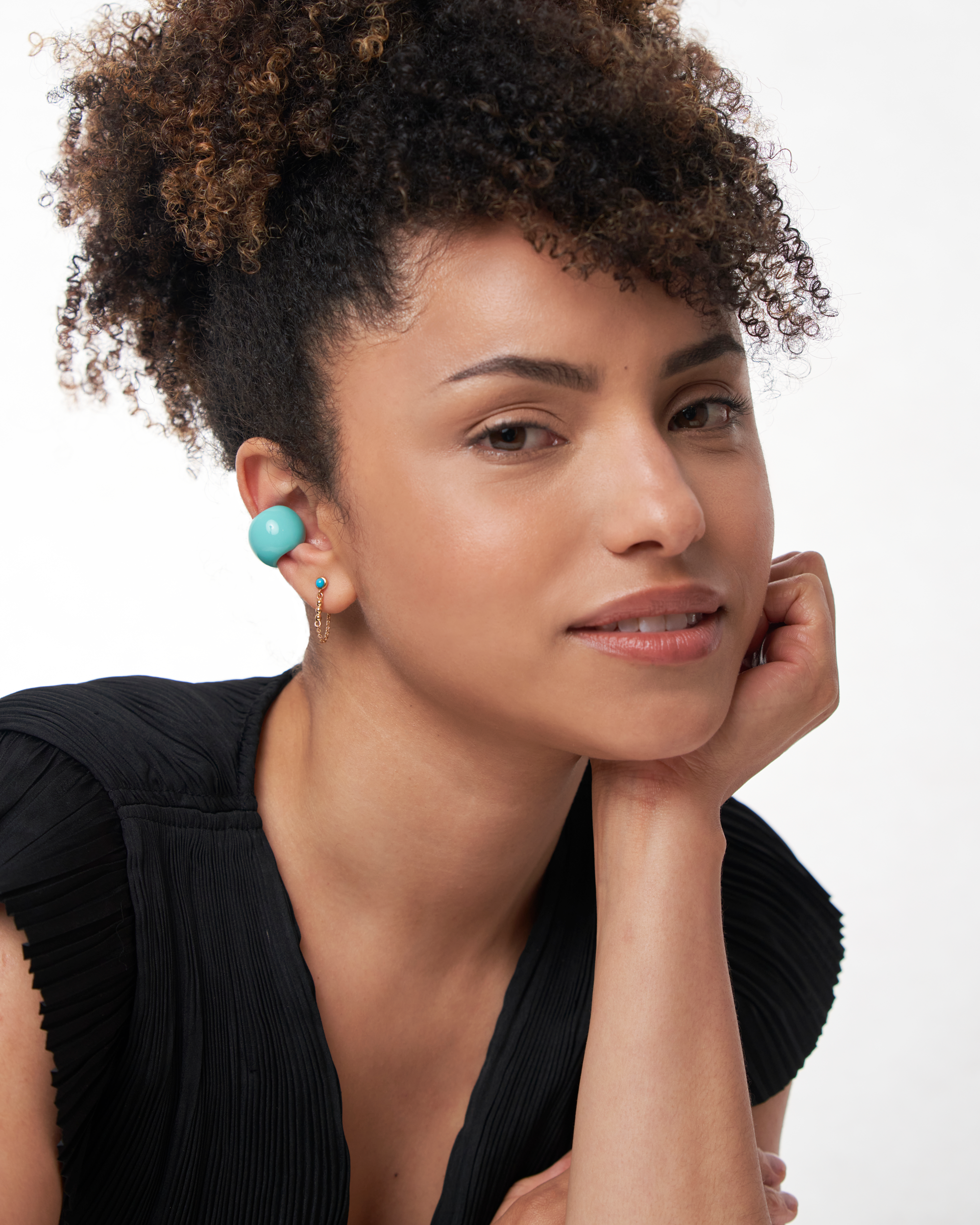 Sabrina Chain Huggies - Turquoise