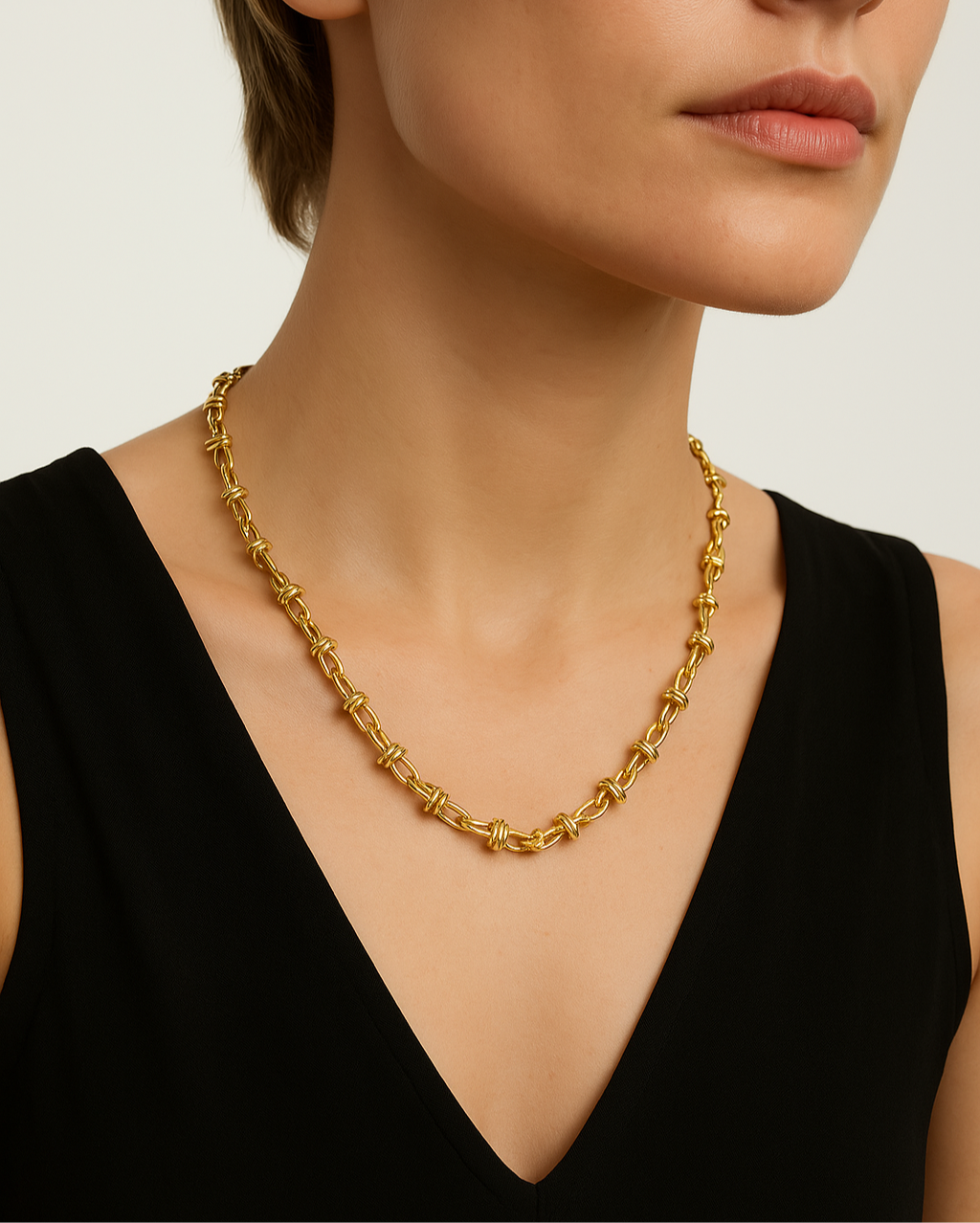 Tyla Love Knot Necklace Gold