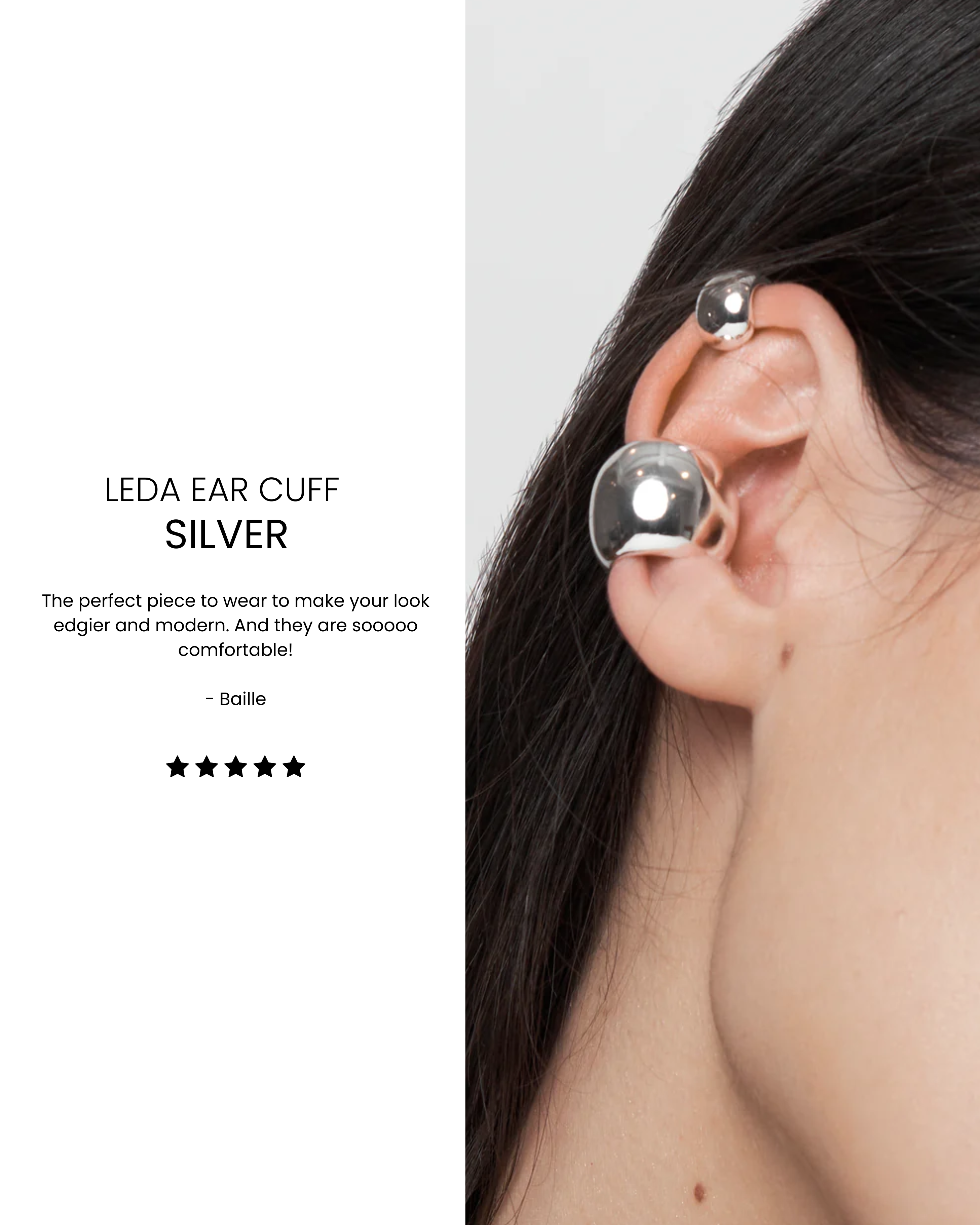 Leda Ear Cuff - Silver