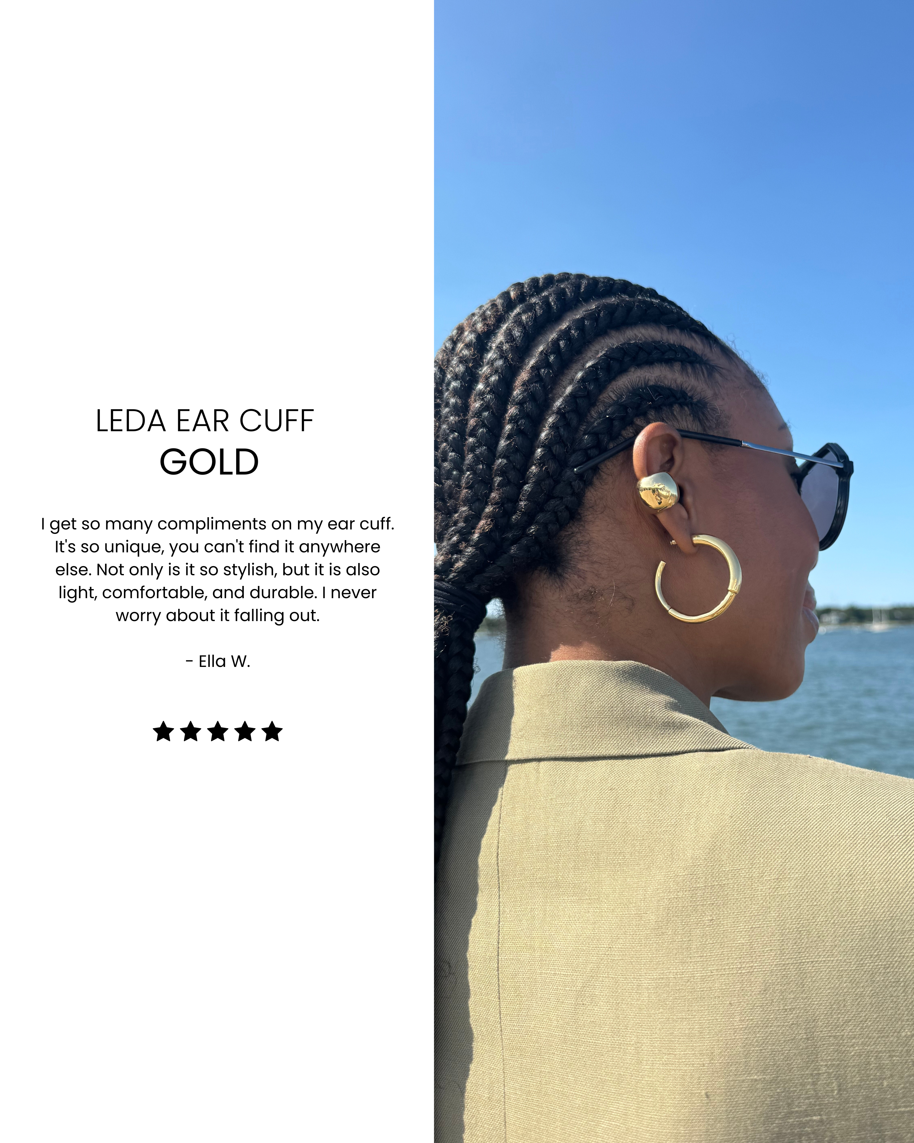 Leda Ear Cuff - Gold