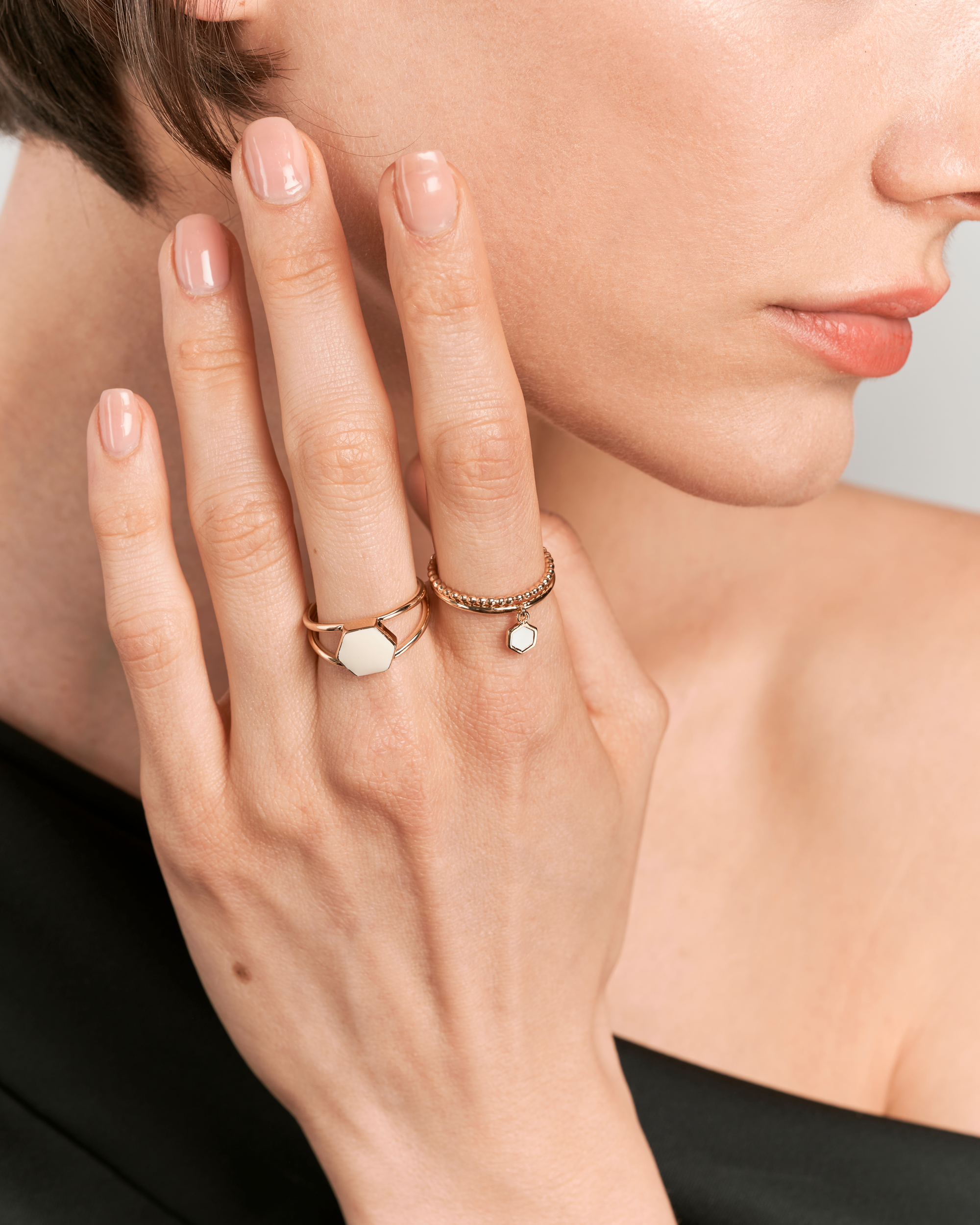 Ellie Ring Ivory Enamel