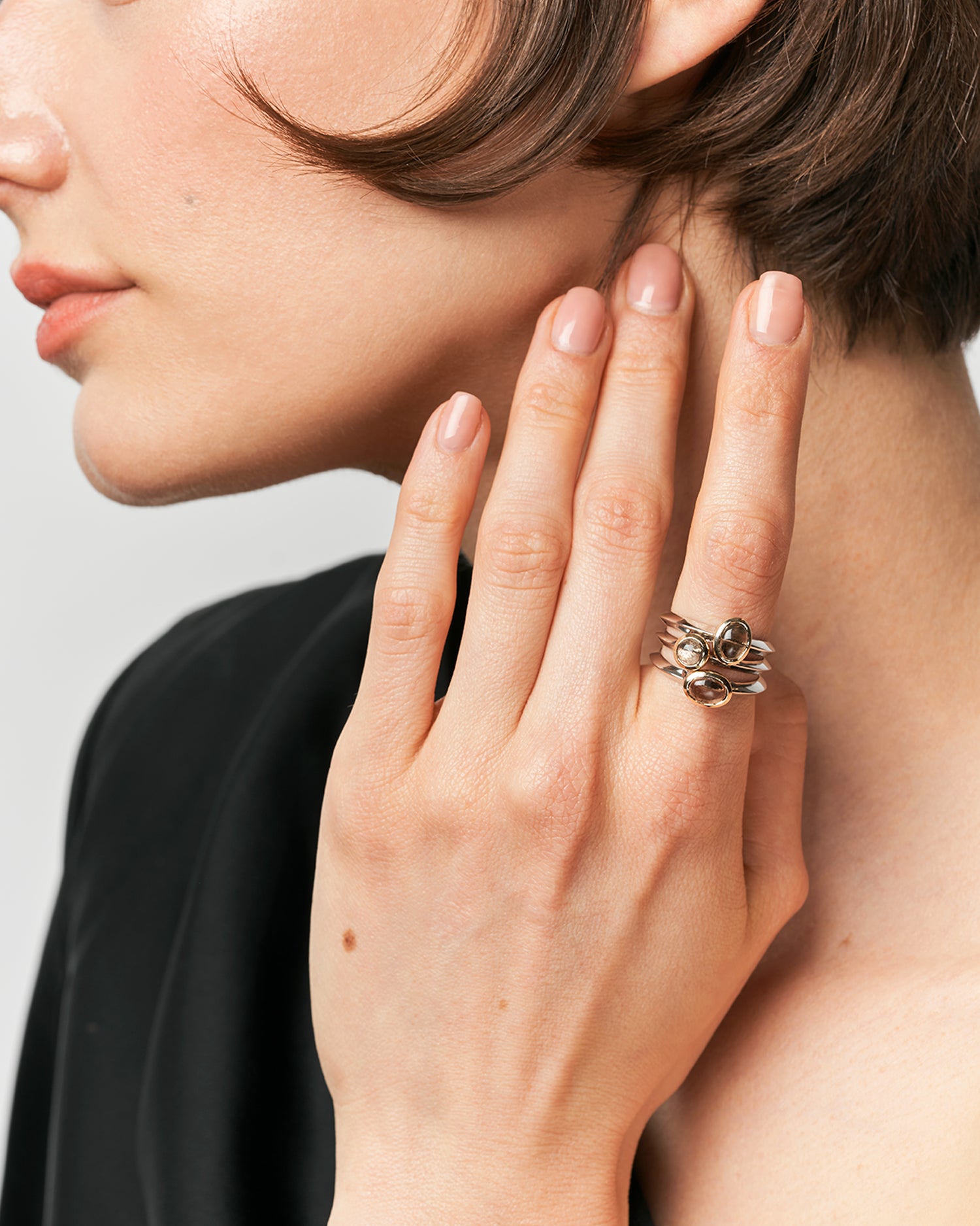 Trinity Ring Smokey Quartz