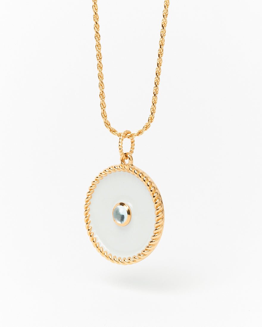 Ella Pendant Milk Blue Topaz - 925 Silver/14k Gold Plate - SOPHIE BLAKE NY
