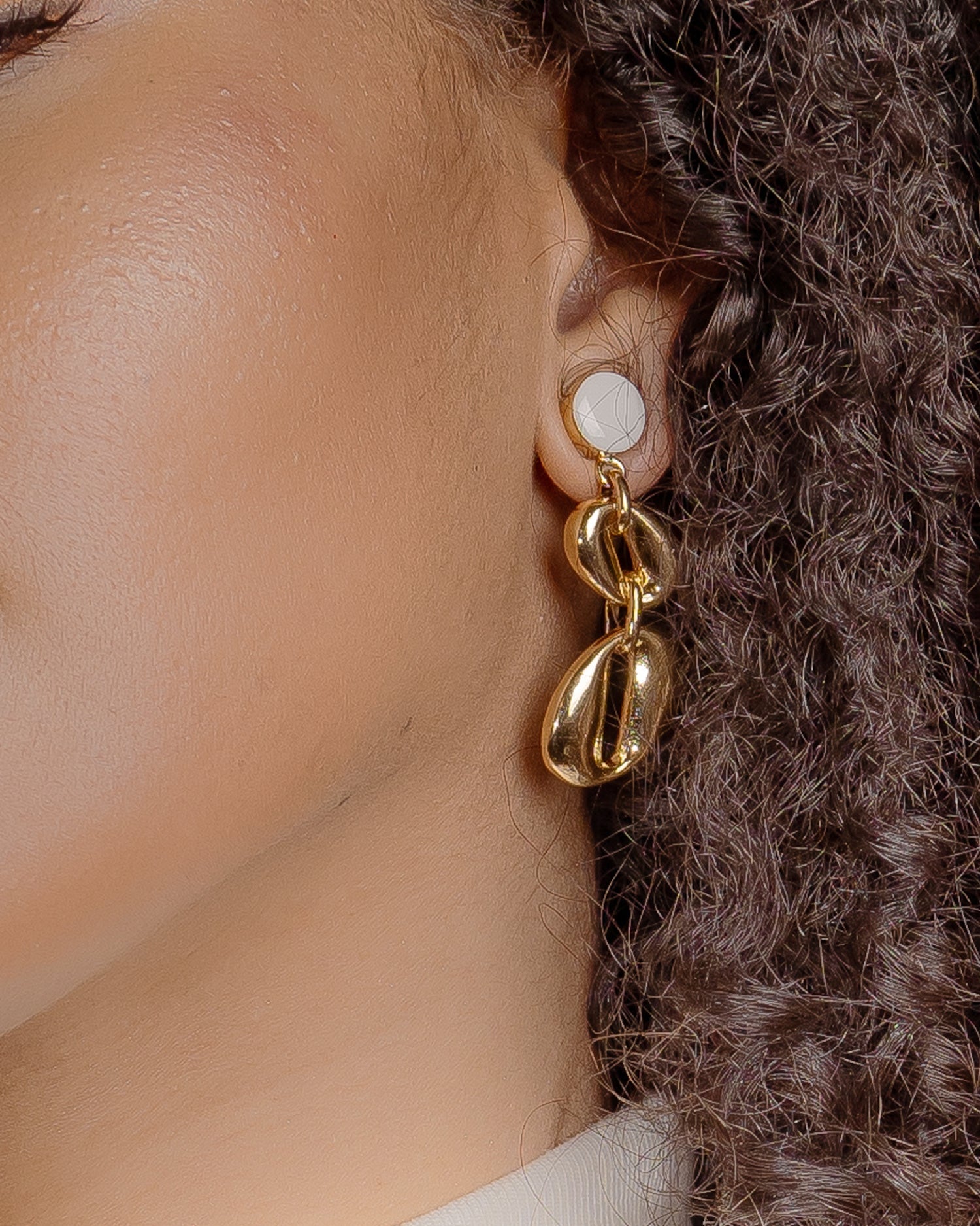 Florence Earrings Milk enamel -925 Sterling Silver/14k Gold Plate - SOPHIE BLAKE NY