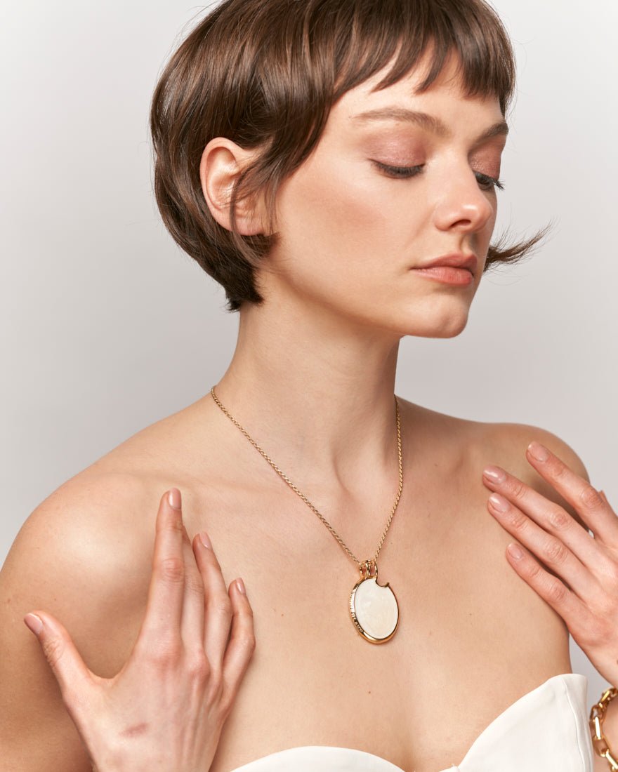 Rumor Double Sided Pendant Onyx - 925 Silver/14k Gold Plate - SOPHIE BLAKE NY