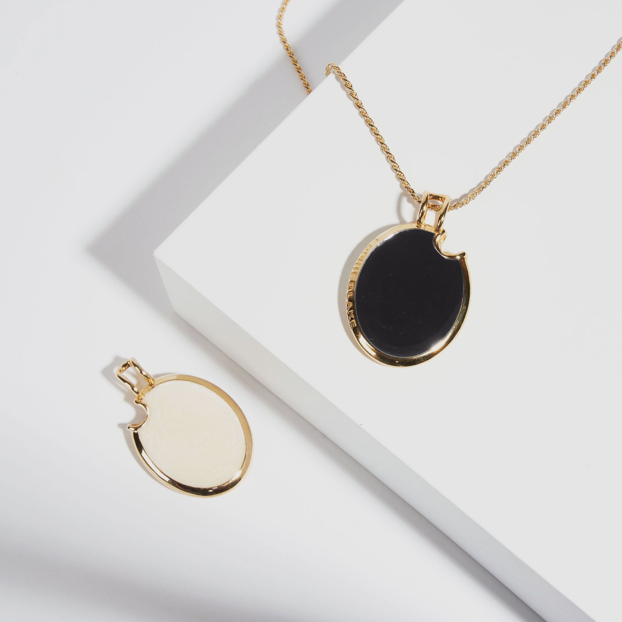 Rumor Double Sided Pendant Onyx - 925 Silver/14k Gold Plate - SOPHIE BLAKE NY