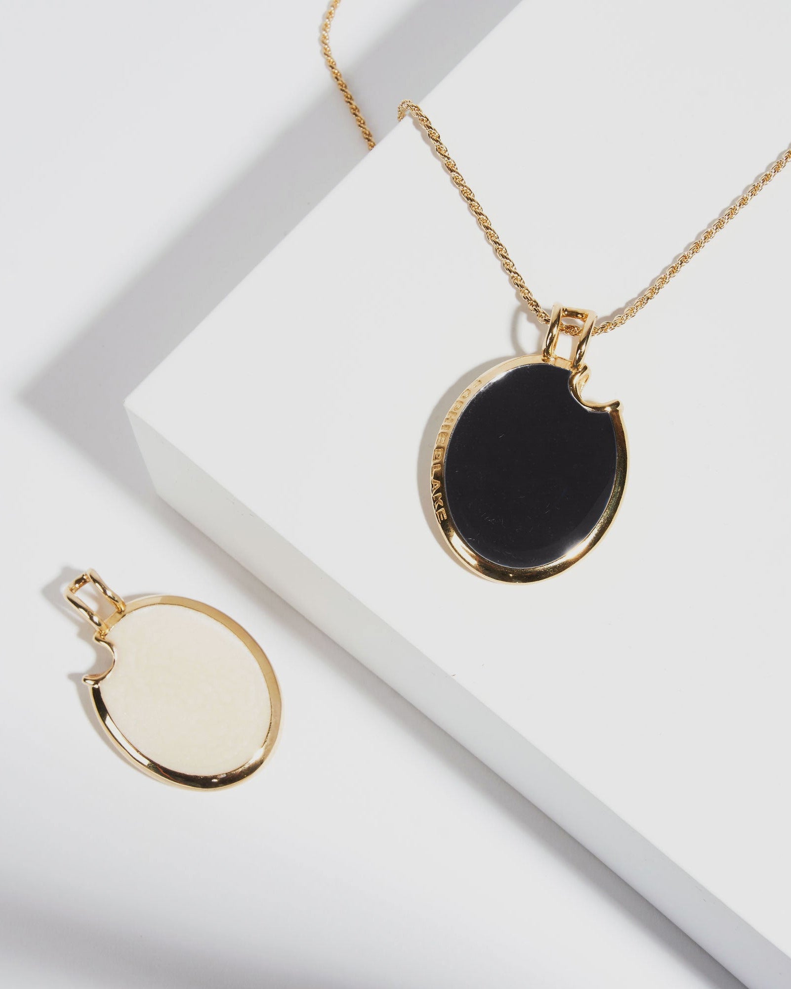 Rumor Double Sided Pendant Onyx - 925 Silver/14k Gold Plate - SOPHIE BLAKE NY