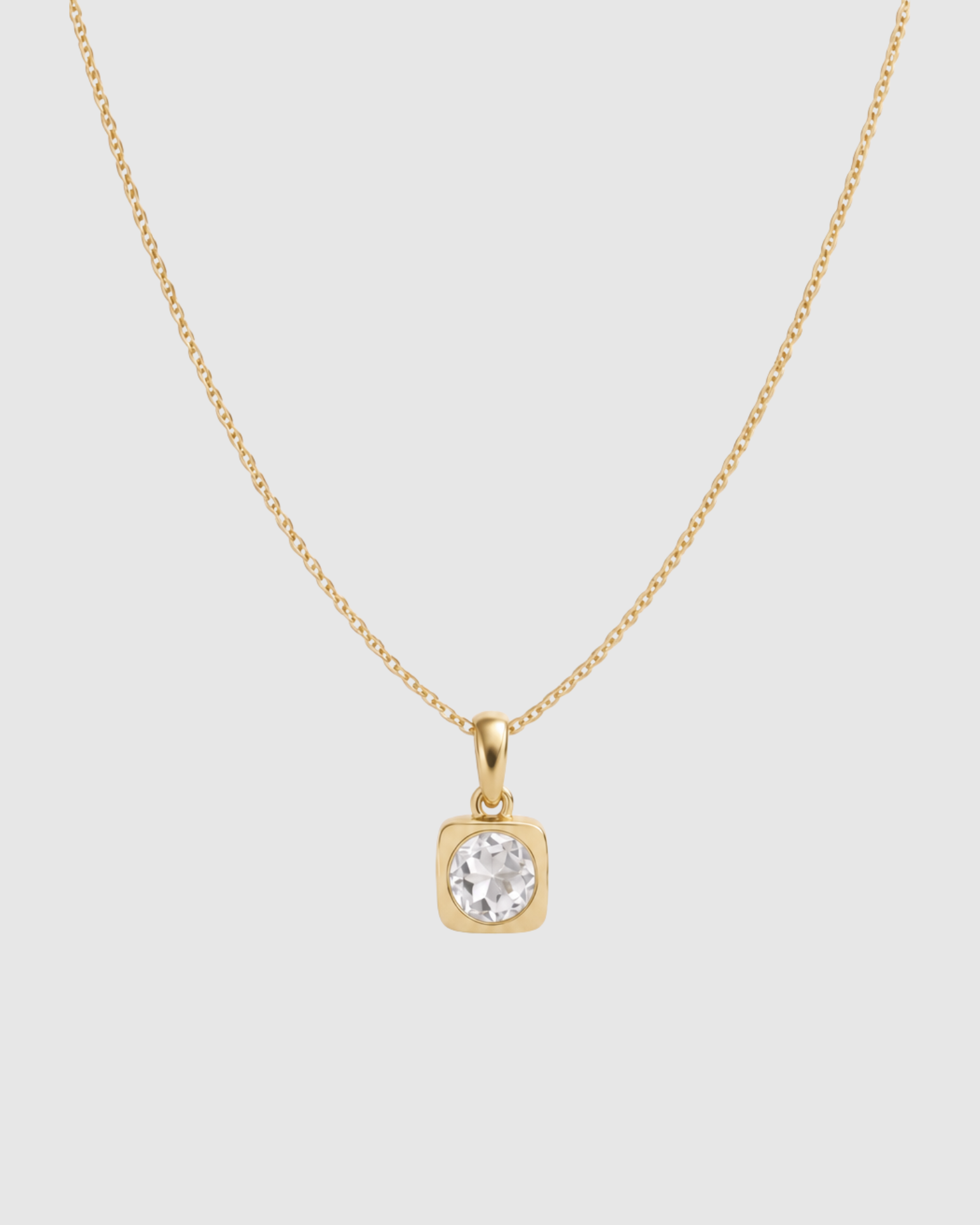 Deco Drop Necklace - White Topaz
