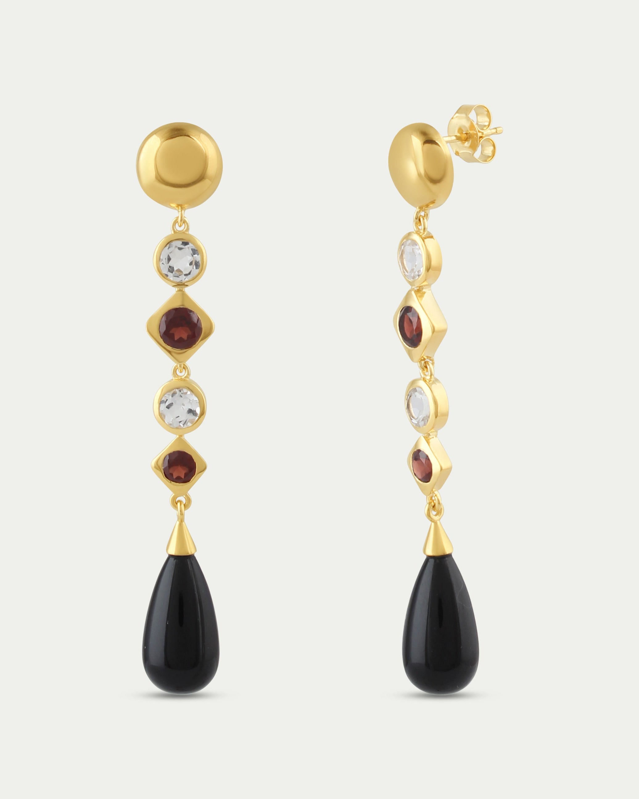 Carmen Deco Drops - Garnet & White Topaz