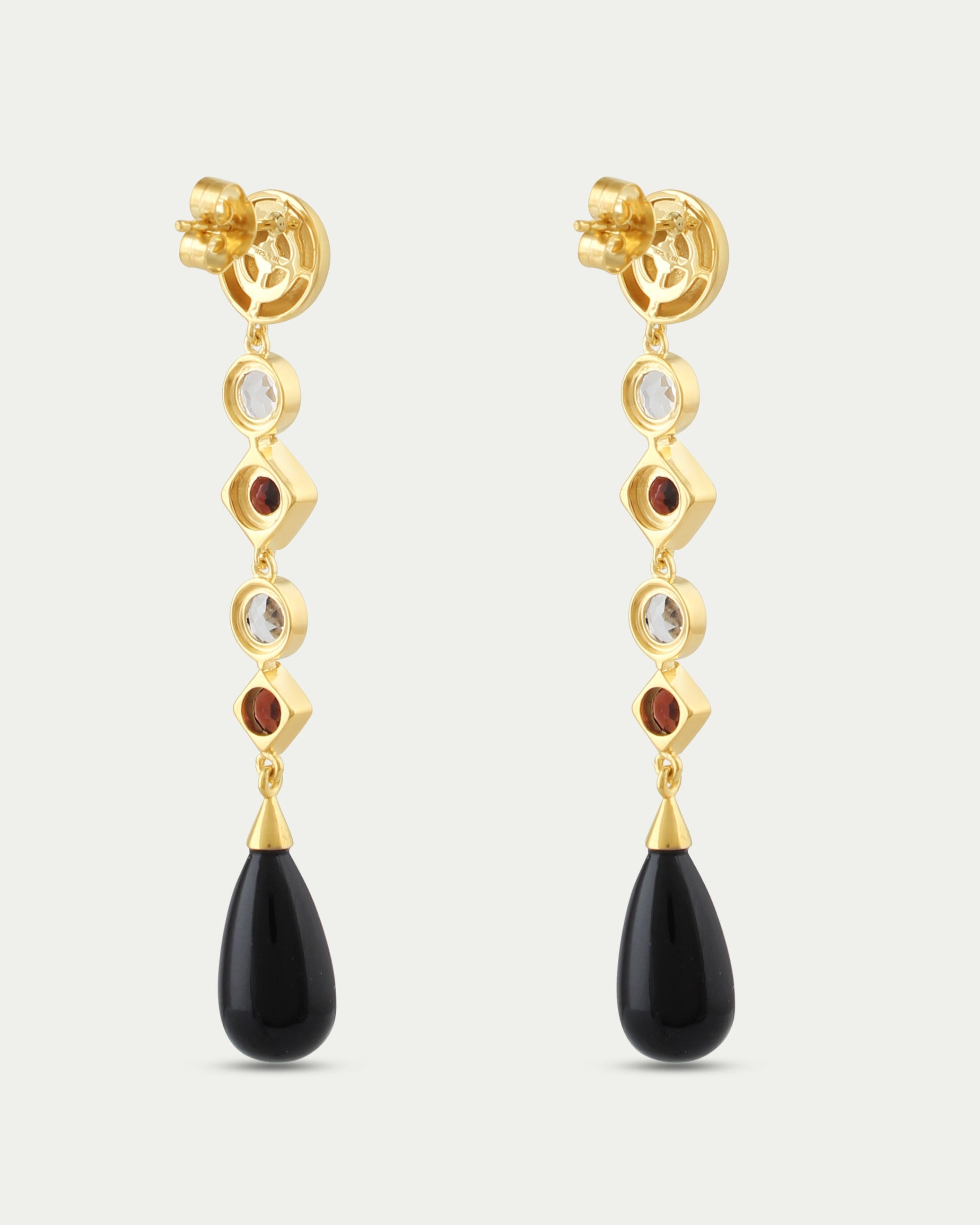Carmen Deco Drops - Garnet & White Topaz