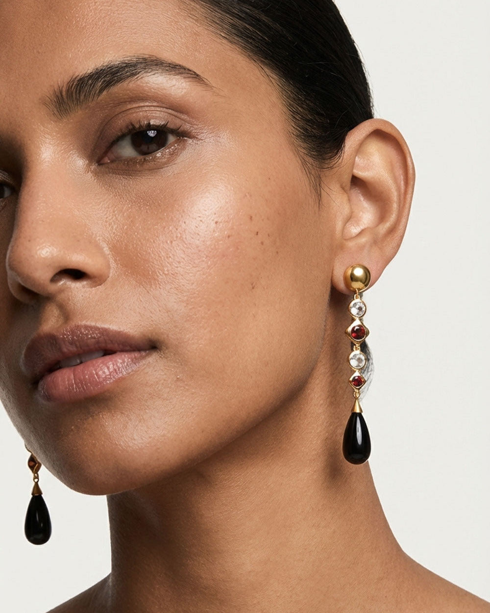 Carmen Deco Drops - Garnet & White Topaz
