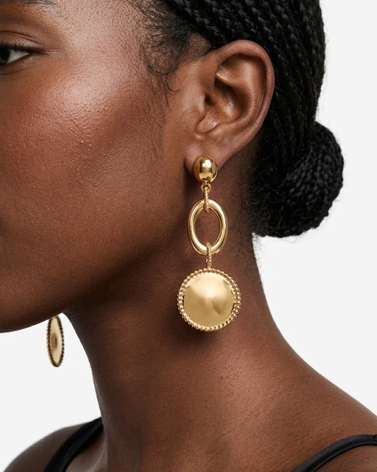 Dawn Sculptural Earrings Gold Finish
