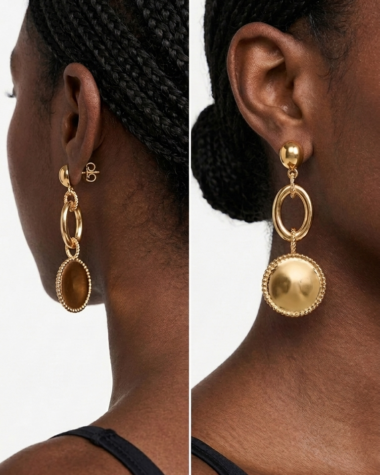 Dawn Sculptural Earrings Gold Finish