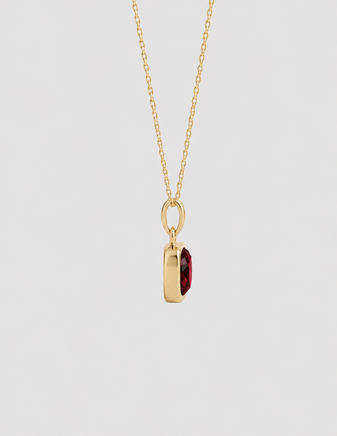 Deco Drop Necklace - Red Garnet
